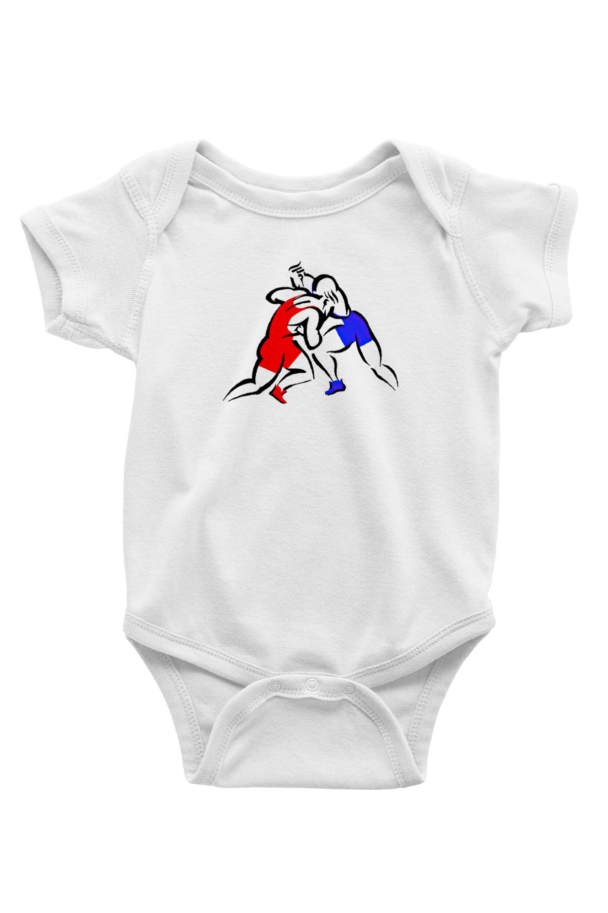 Güreş Baskılı Beyaz Bebek Body - Zıbın