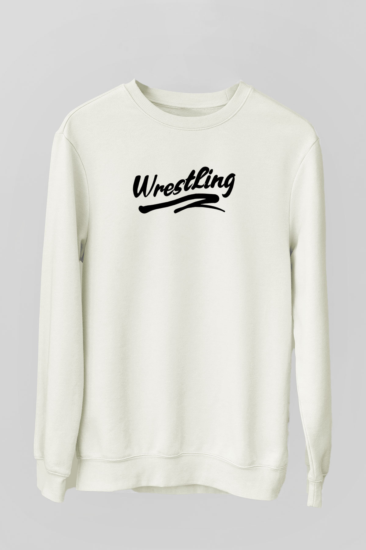 Güreş Baskılı Unisex Ekru Sweatshirt