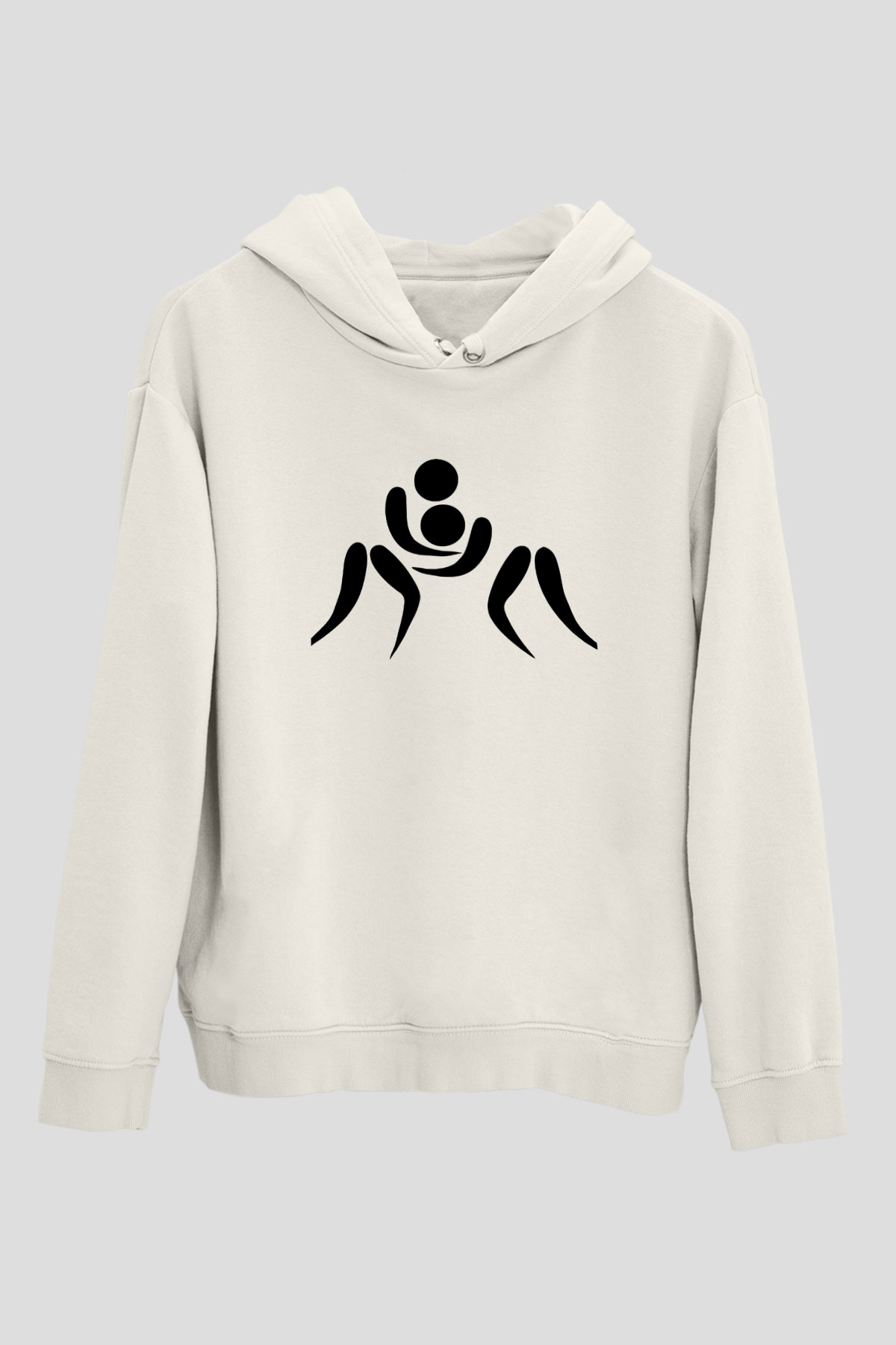 Güreş Beyaz Unisex Hoodie