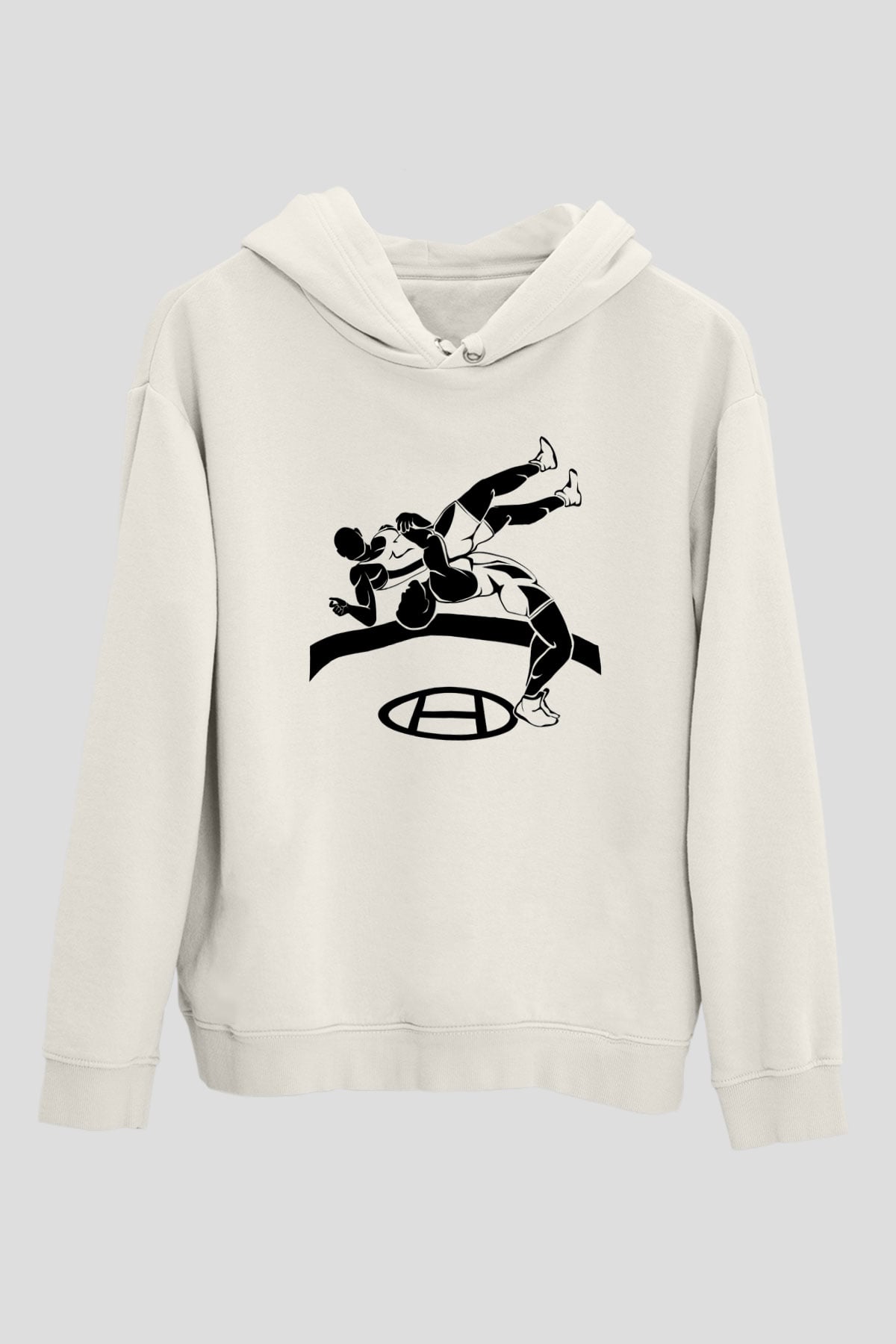 Güreş Beyaz Unisex Hoodie