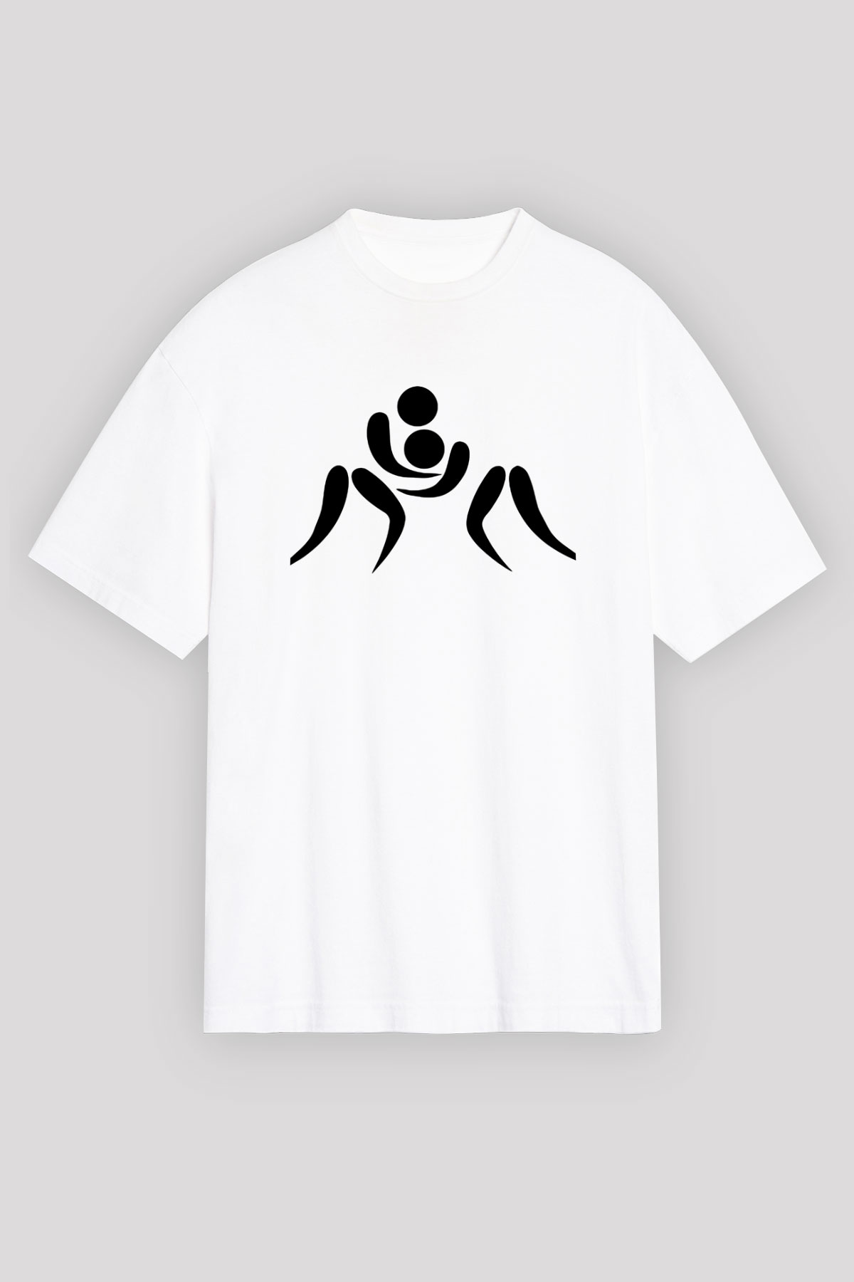 Güreş Beyaz Unisex Oversize Tişört T-Shirt