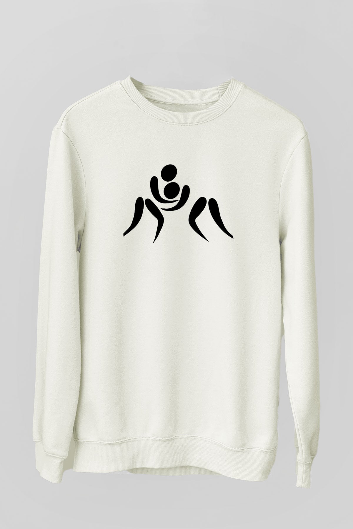 Güreş Beyaz Unisex Sweatshirt