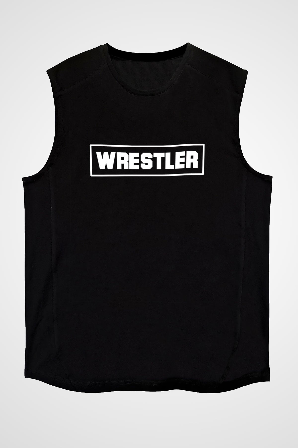 Güreş - Wrestle Baskılı Unisex Siyah Kolsuz Tişört