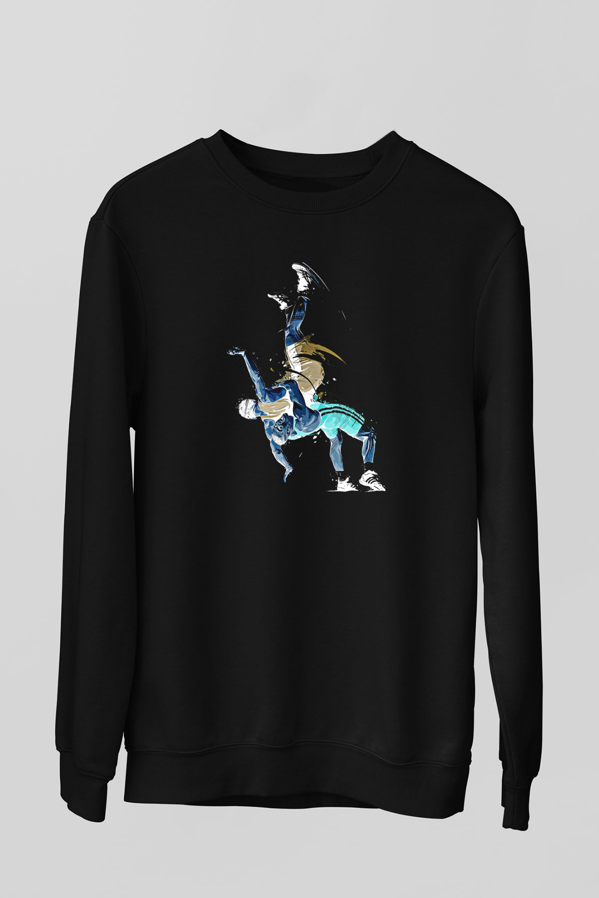 Güreş - Wrestle Baskılı Unisex Siyah Sweatshirt