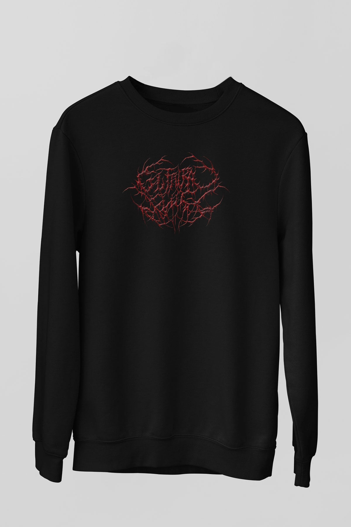 Guttural Slug Baskılı Unisex Siyah Sweatshirt