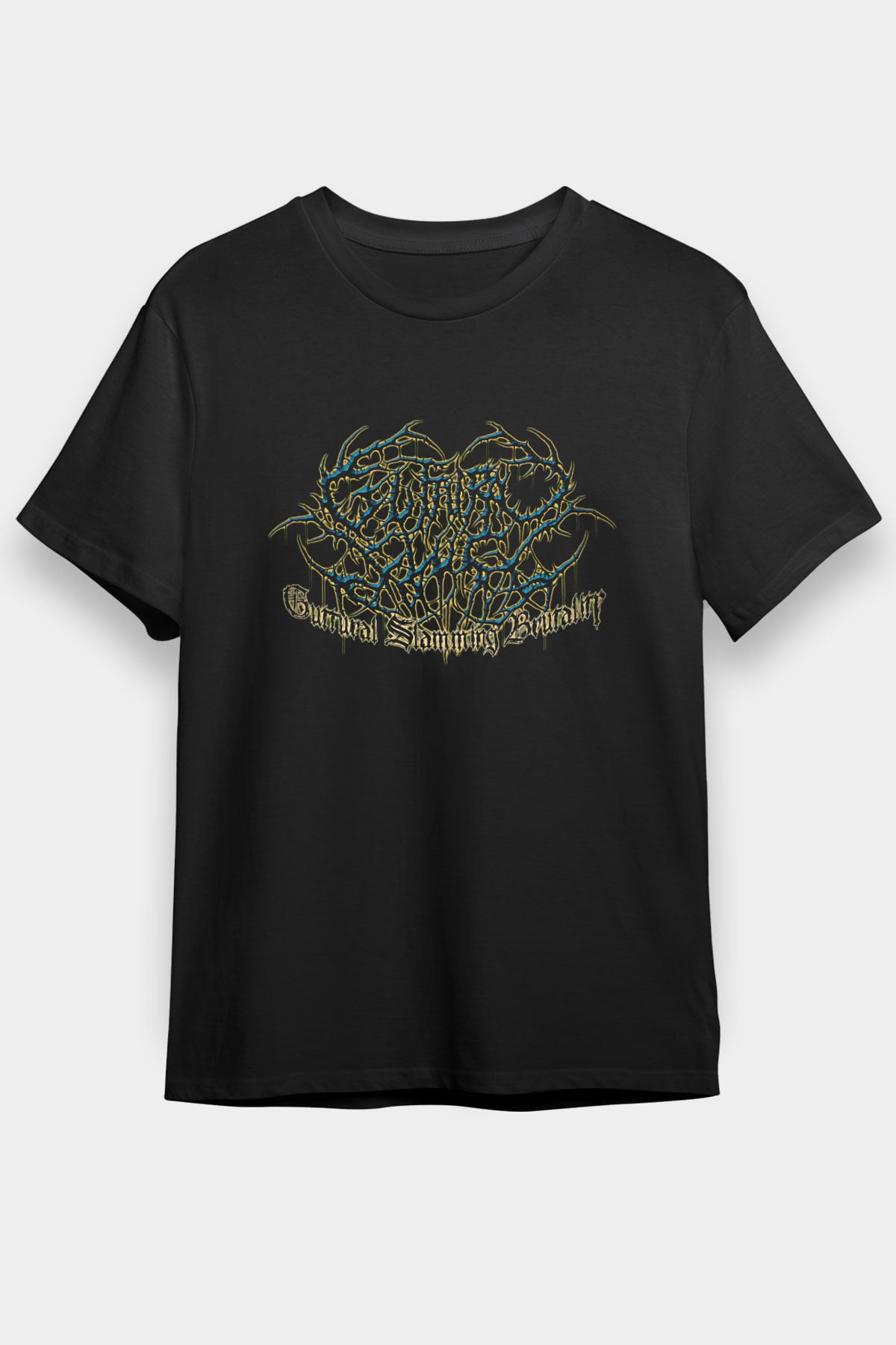 Guttural Slug Baskılı Unisex Siyah Tişört - Tshirt