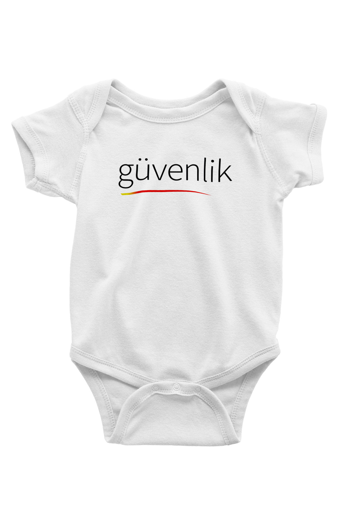 Güvenlik Baskılı Beyaz Unisex Bebek Body - Zıbın