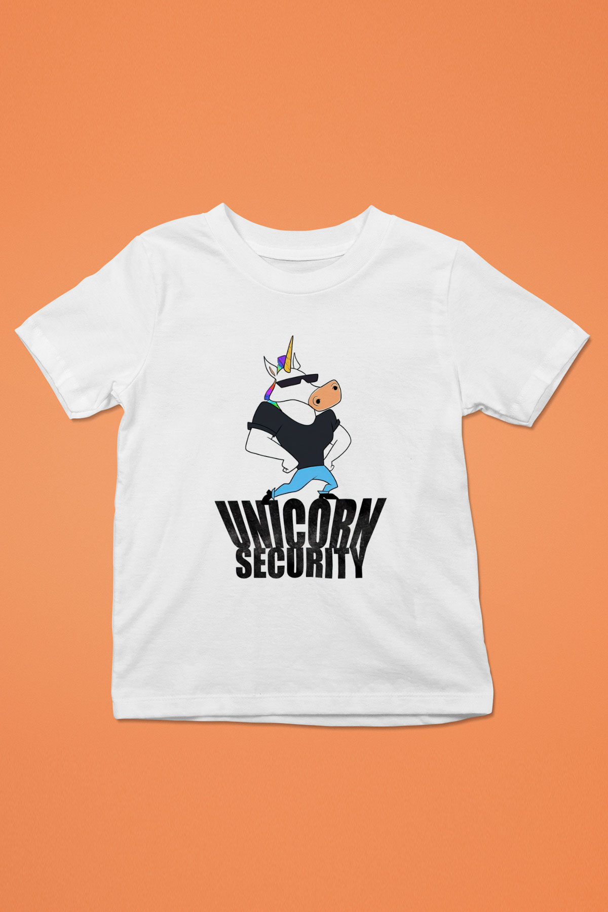 Güvenlik Beyaz Unisex Çocuk Tişört