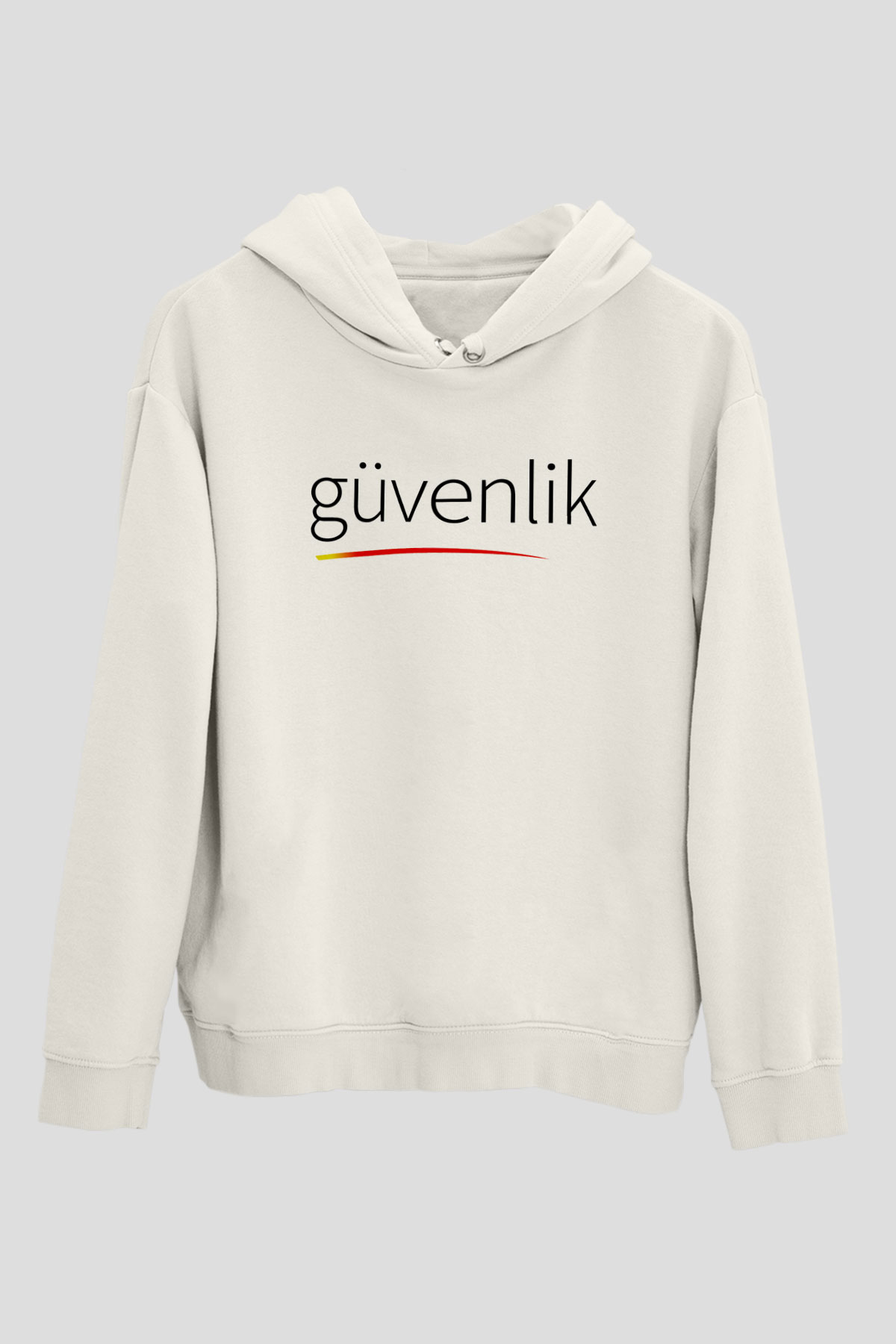 Güvenlik Beyaz Unisex Hoodie
