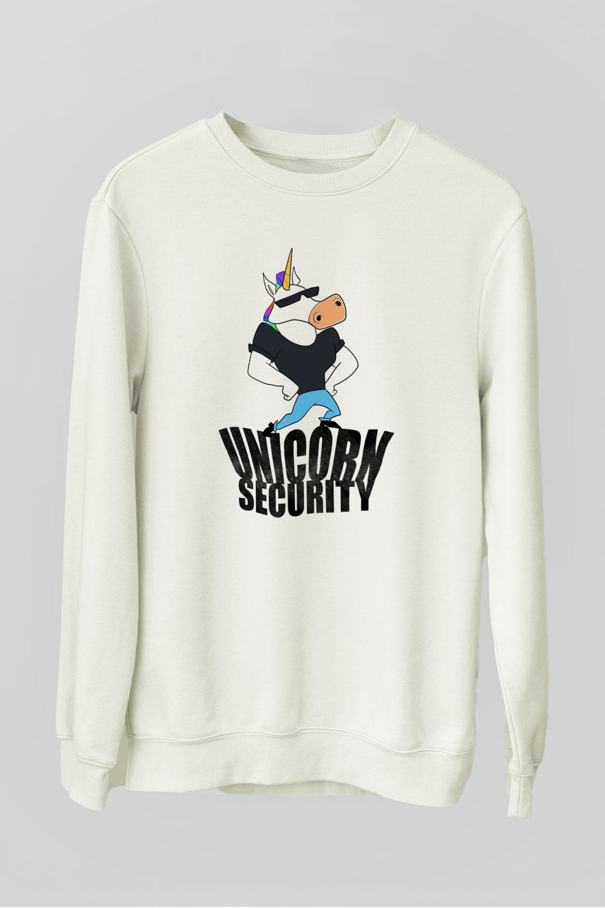 Güvenlik Beyaz Unisex Sweatshirt