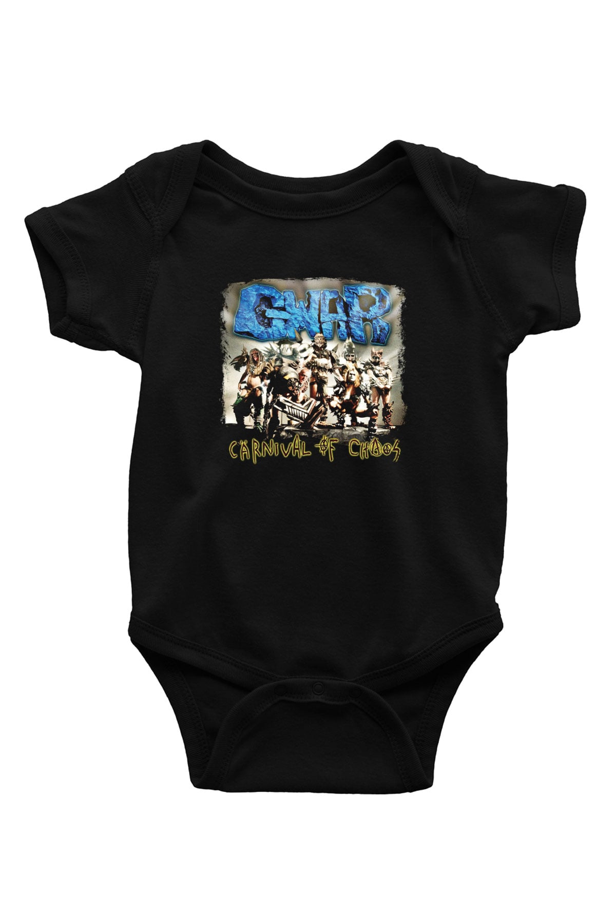 Gwar Baskılı Unisex Siyah Bebek Body - Zıbın