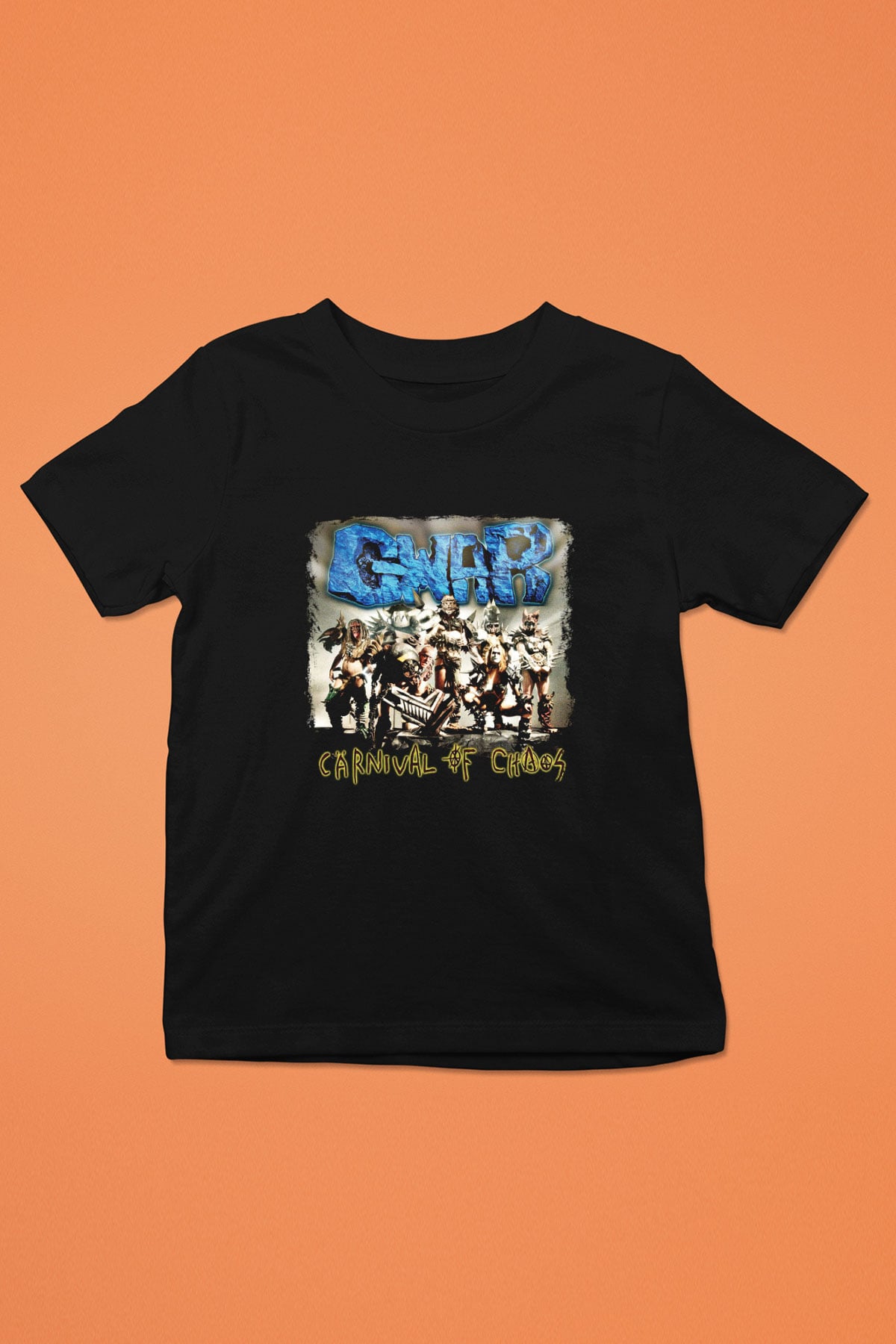Gwar Baskılı Unisex Siyah Çocuk Tişört
