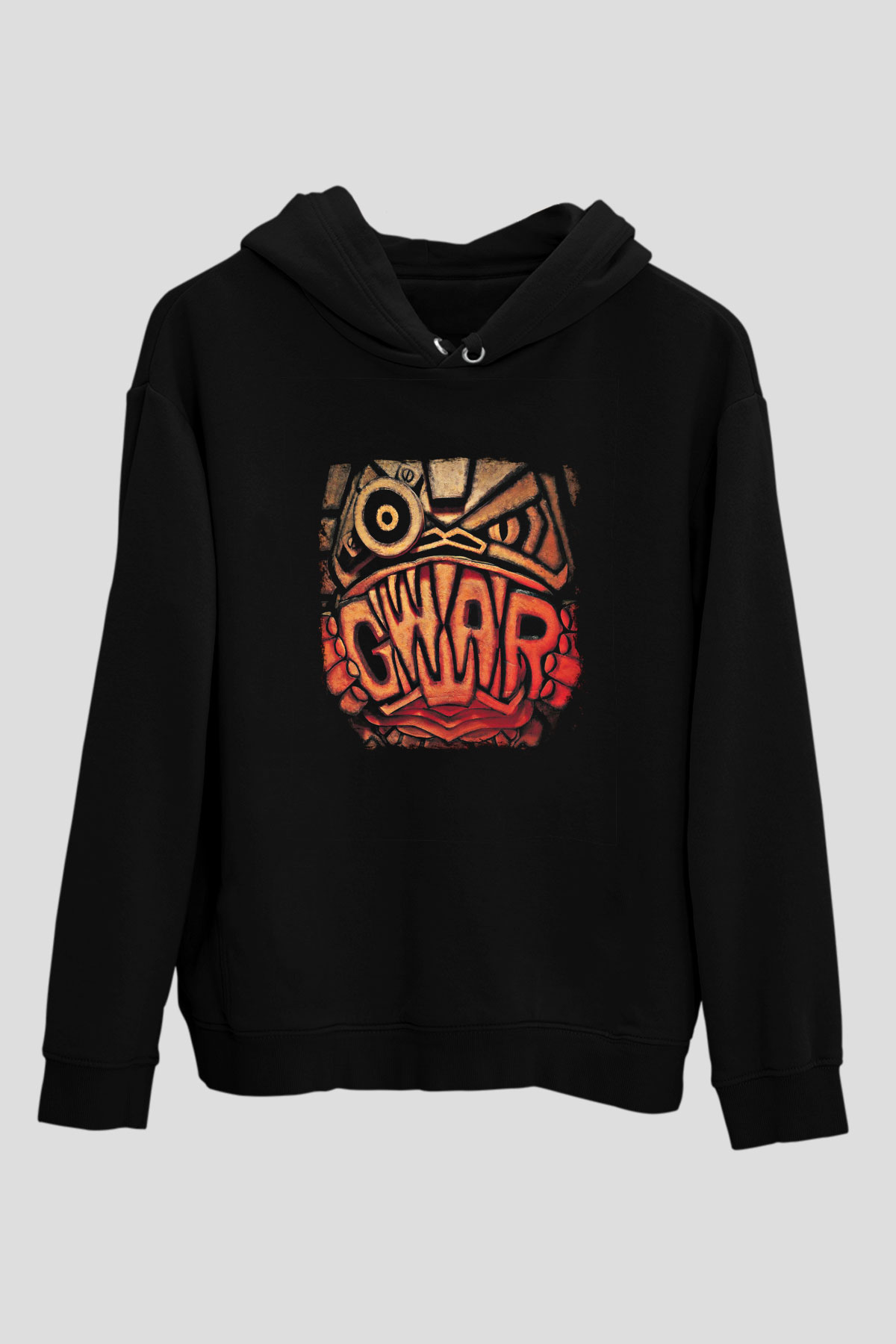Gwar Baskılı Unisex Siyah Hoodie