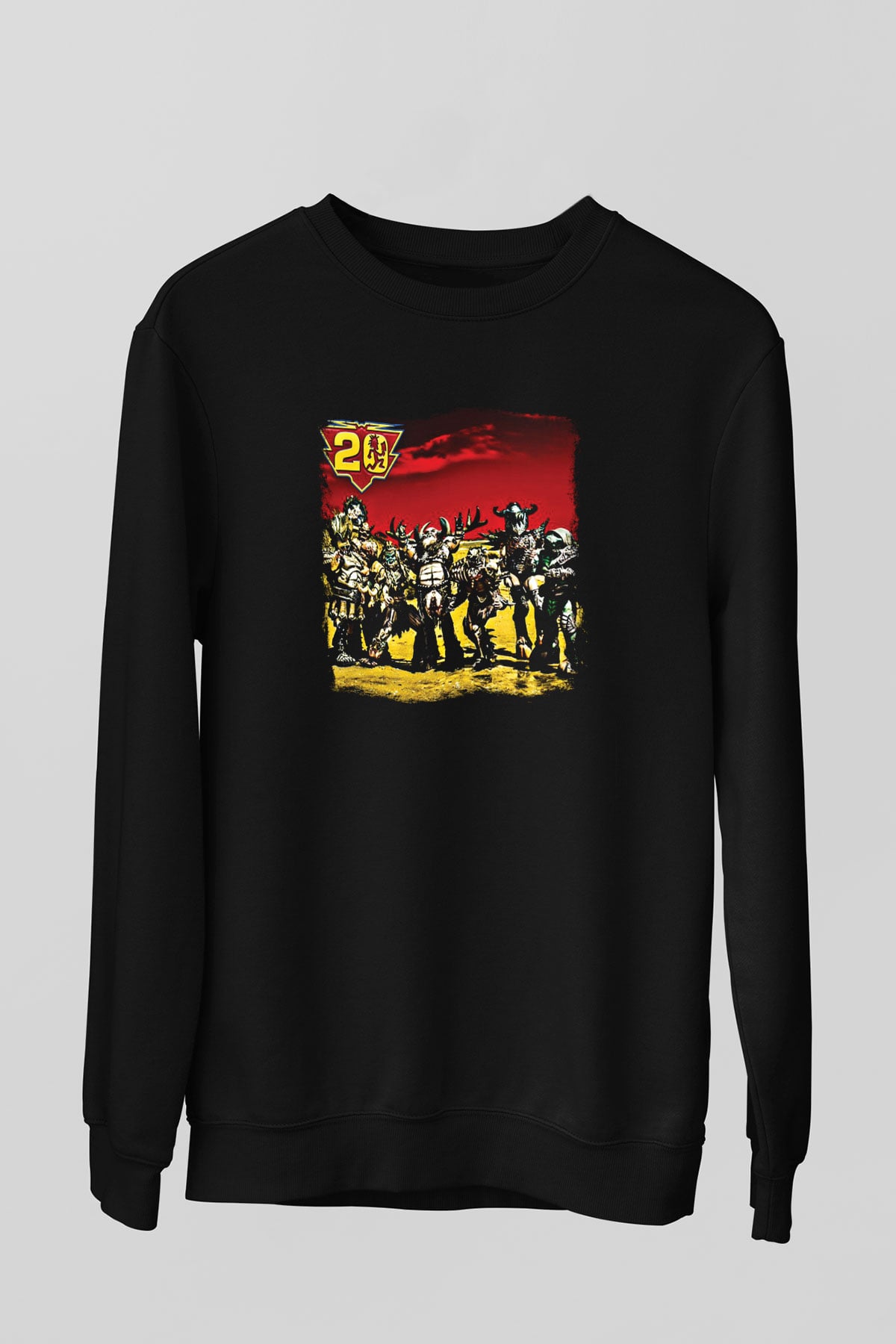 Gwar Baskılı Unisex Siyah Sweatshirt