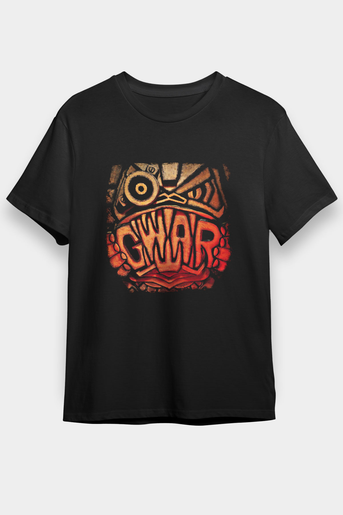 Gwar Baskılı Unisex Siyah Tişört