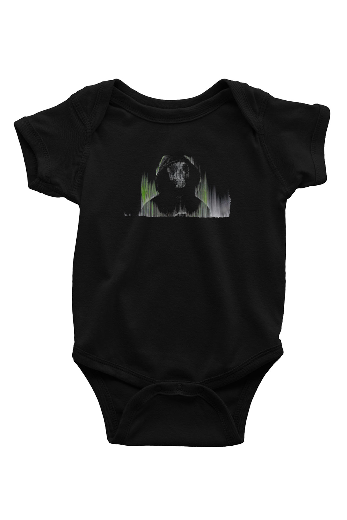 Hacker Baskılı Unisex Siyah Bebek Body - Zıbın