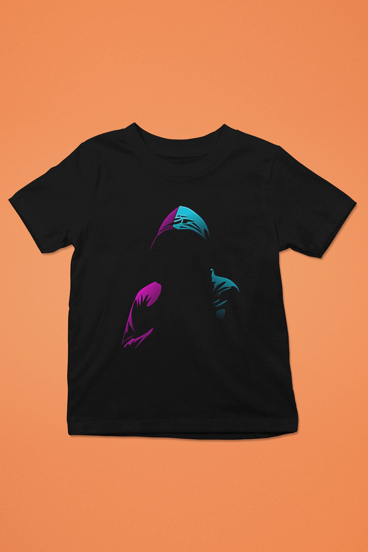 Hacker Baskılı Unisex Siyah Çocuk Tişört - Tshirt