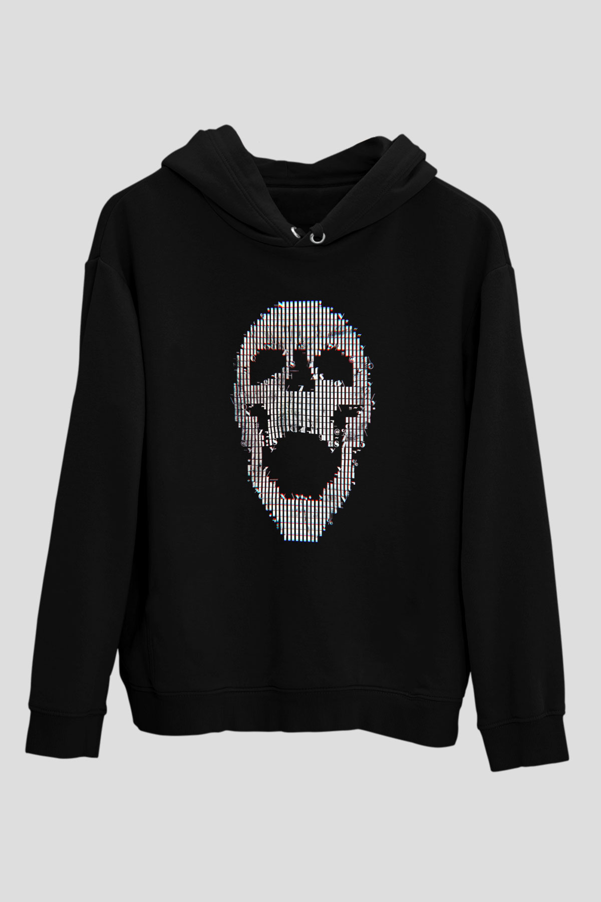 Hacker Baskılı Unisex Siyah Hoodie