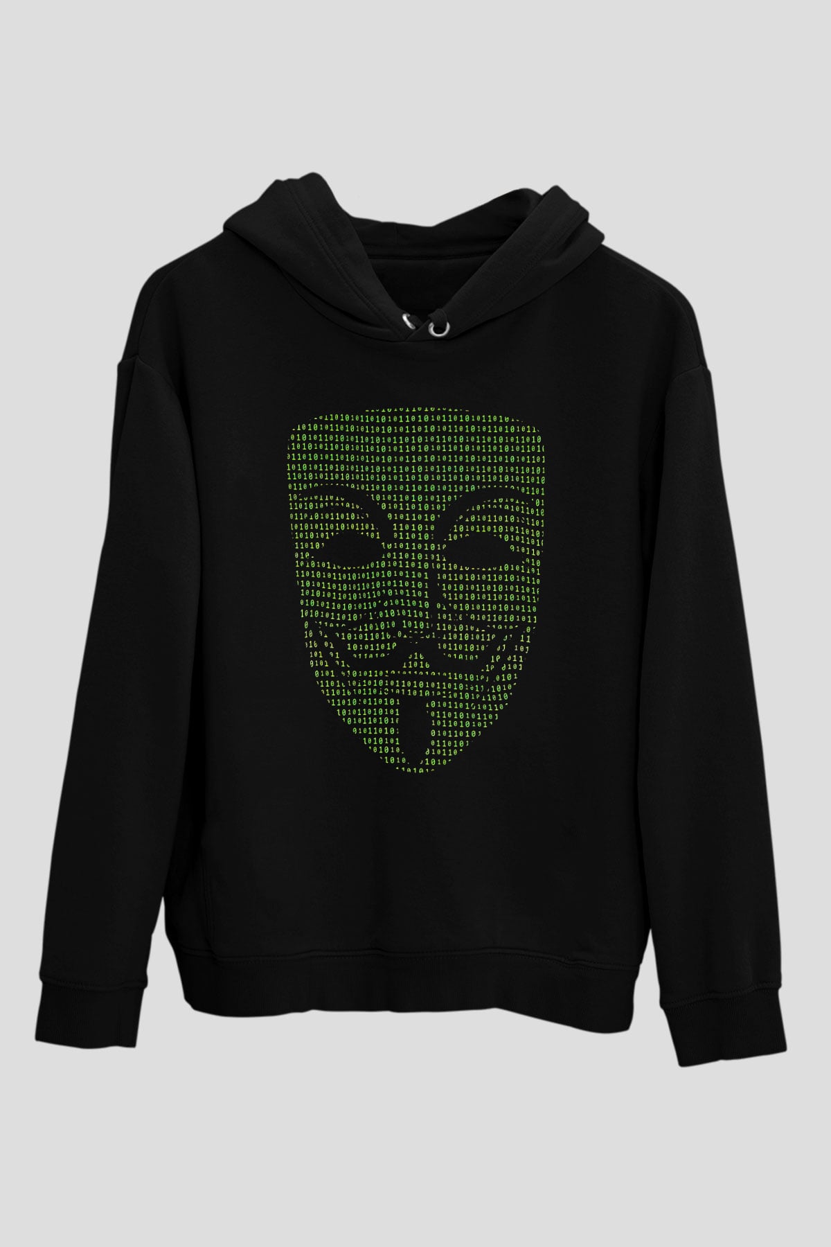 Hacker Baskılı Unisex Siyah Hoodie