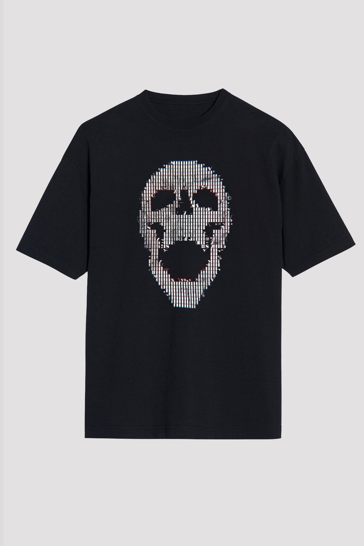 Hacker Baskılı Unisex Siyah Oversize Tişört - Tshirt