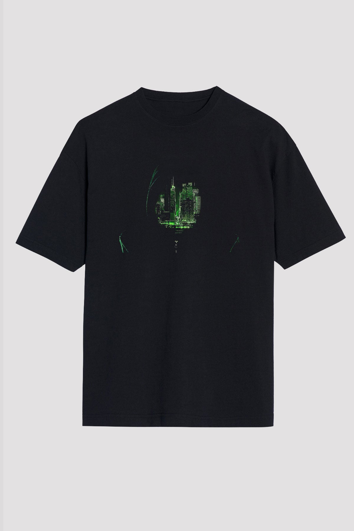 Hacker Baskılı Unisex Siyah Oversize Tişört - Tshirt