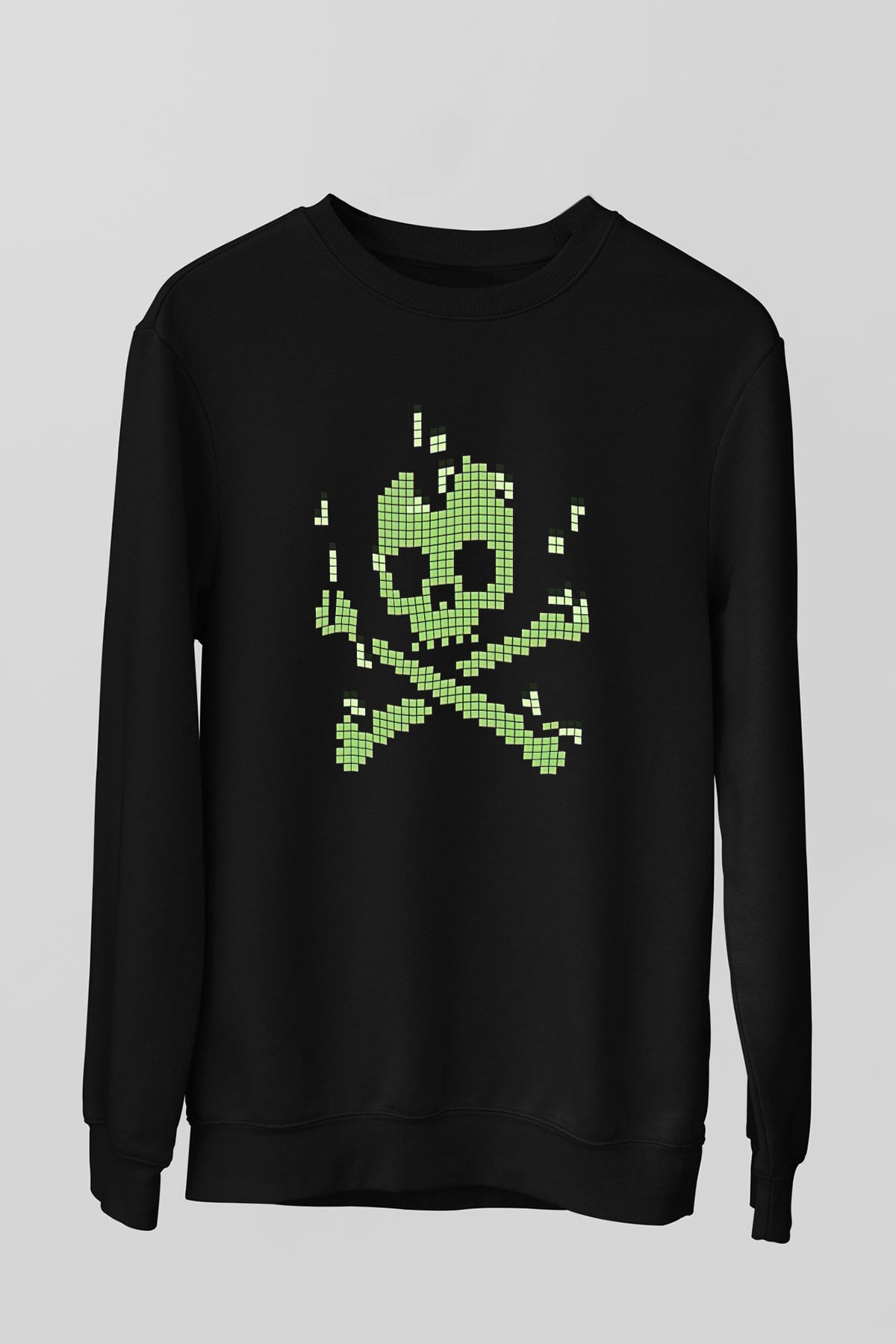 Hacker Baskılı Unisex Siyah Sweatshirt