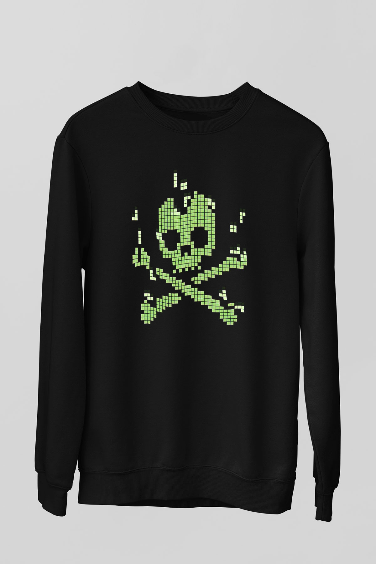 Hacker Baskılı Unisex Siyah Sweatshirt