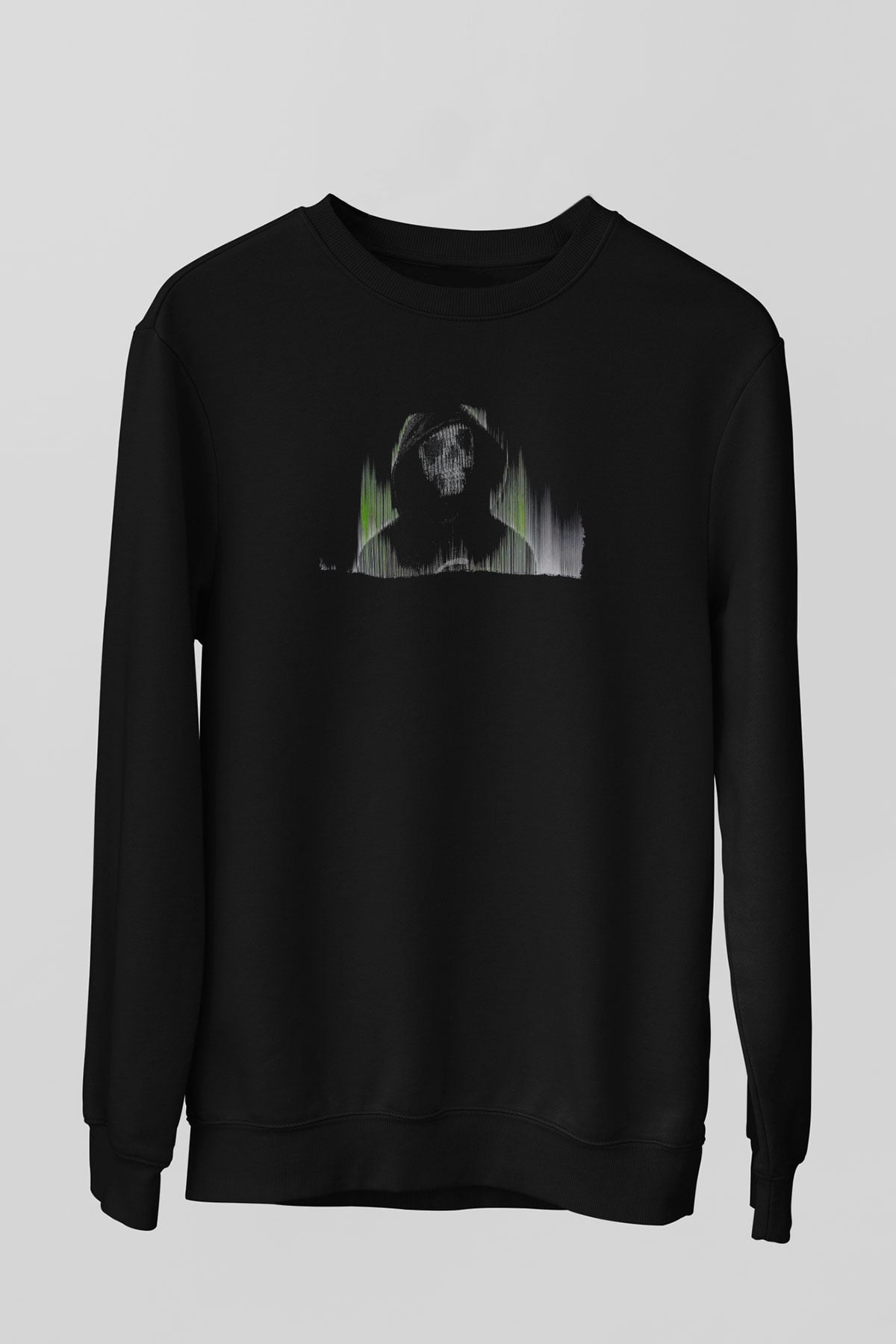 Hacker Baskılı Unisex Siyah Sweatshirt