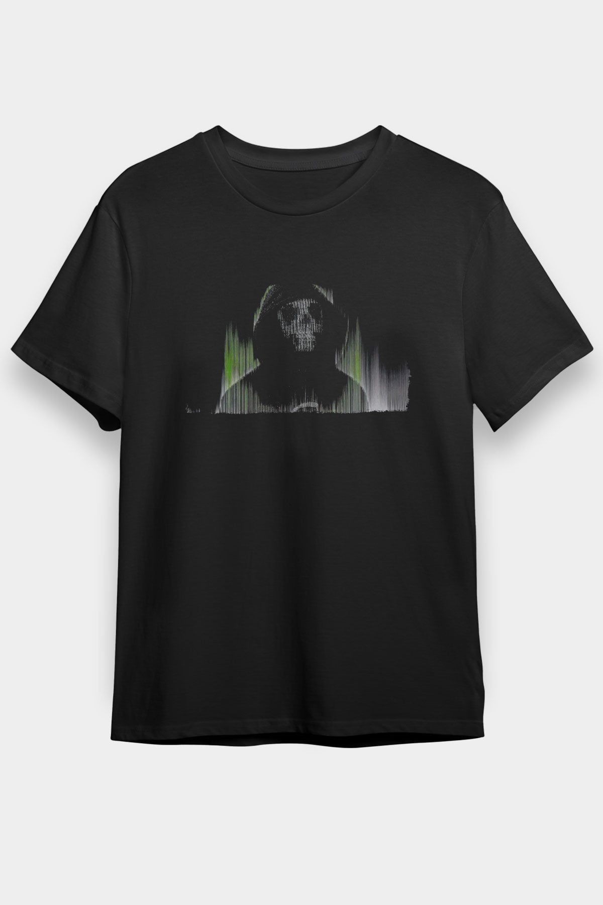 Hacker Baskılı Unisex Siyah Tişört - Tshirt