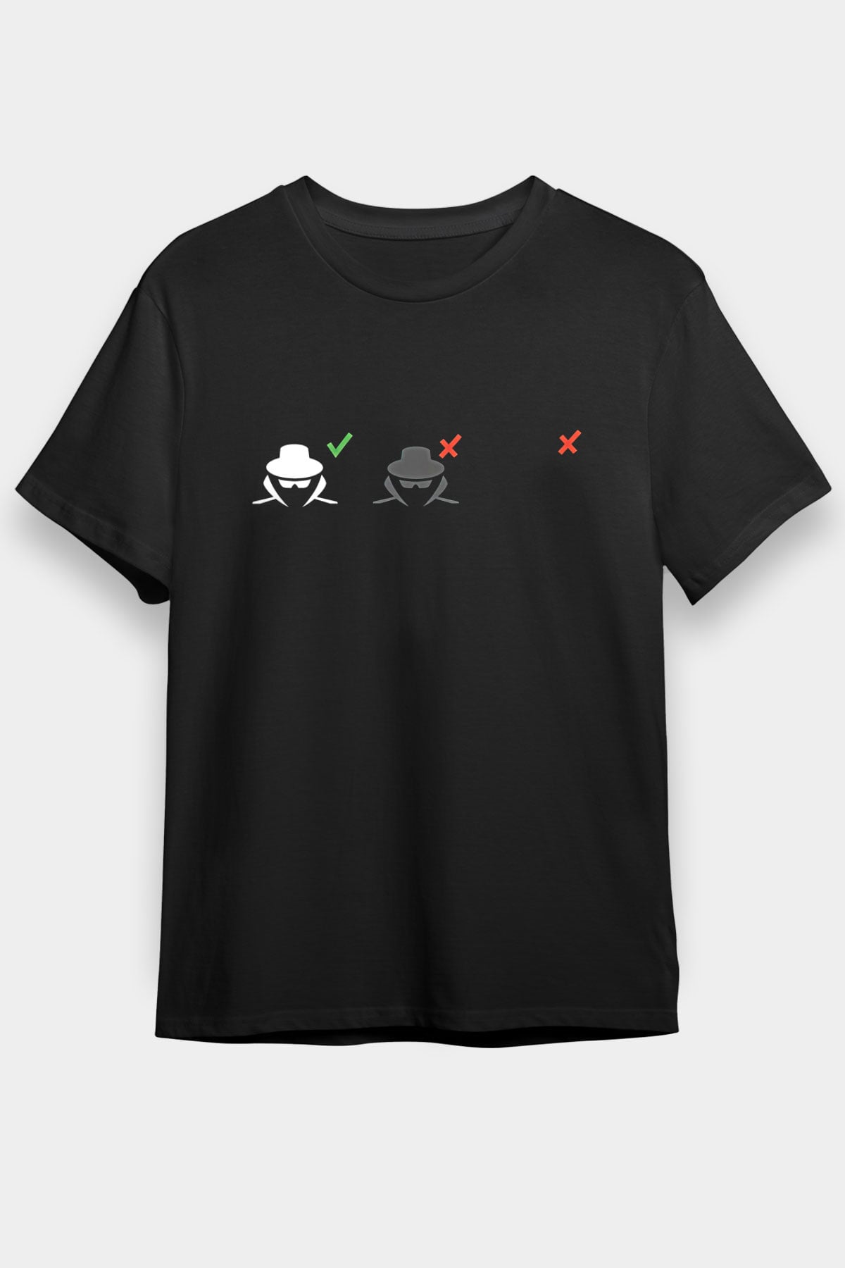 Hacker Baskılı Unisex Siyah Tişört - Tshirt