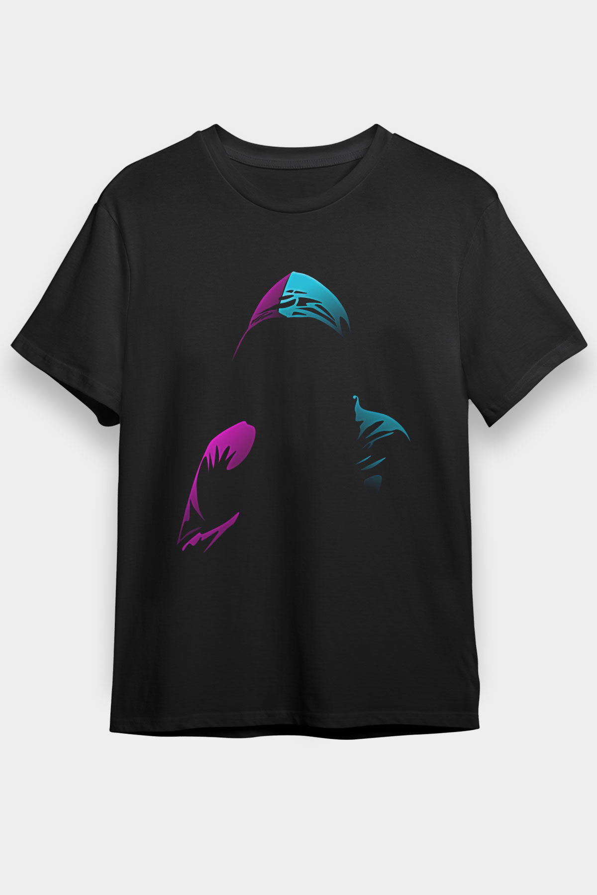 Hacker Baskılı Unisex Siyah Tişört - Tshirt