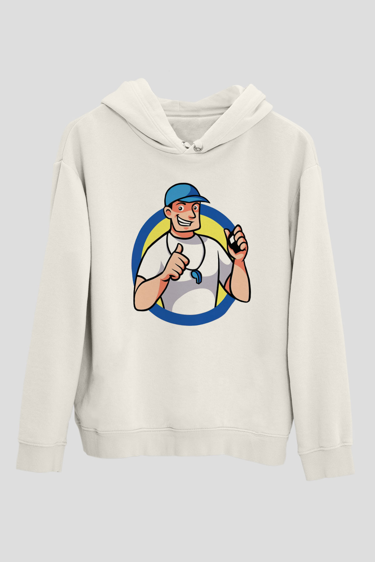 Hakem Beyaz Unisex Hoodie