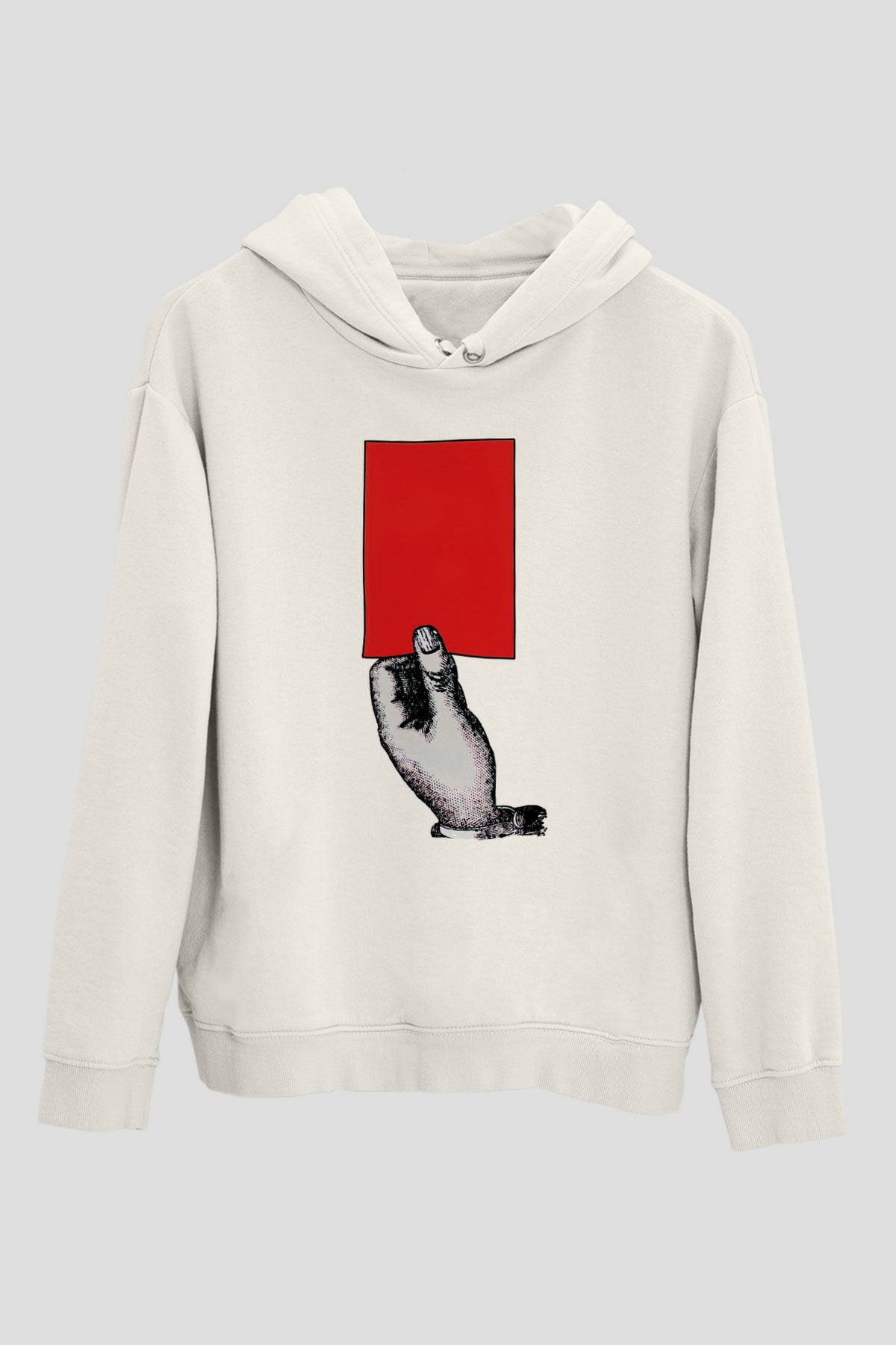 Hakem Beyaz Unisex Kapüşonlu Sweatshirt