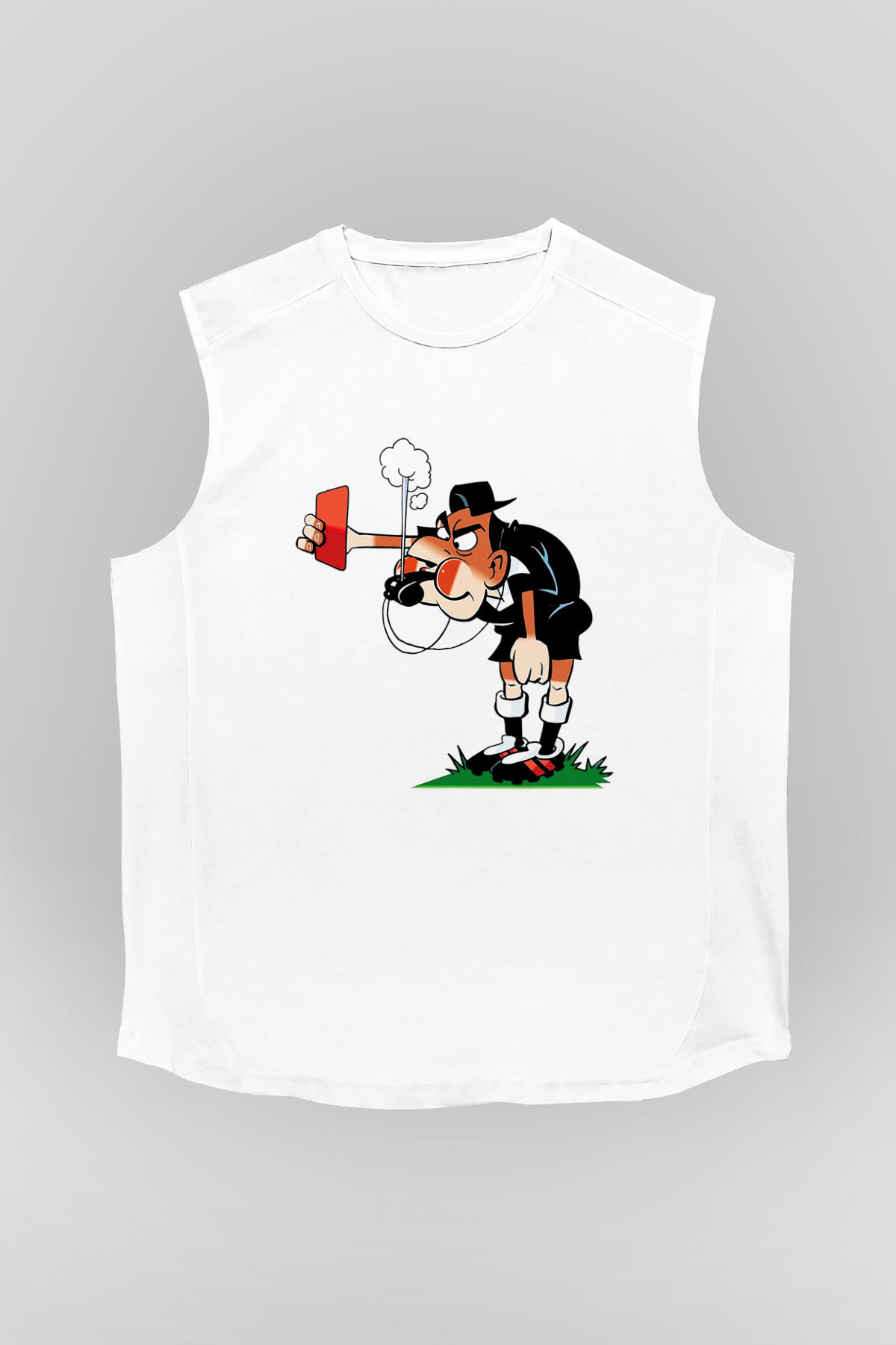 Hakem Beyaz Unisex Kolsuz Tişört