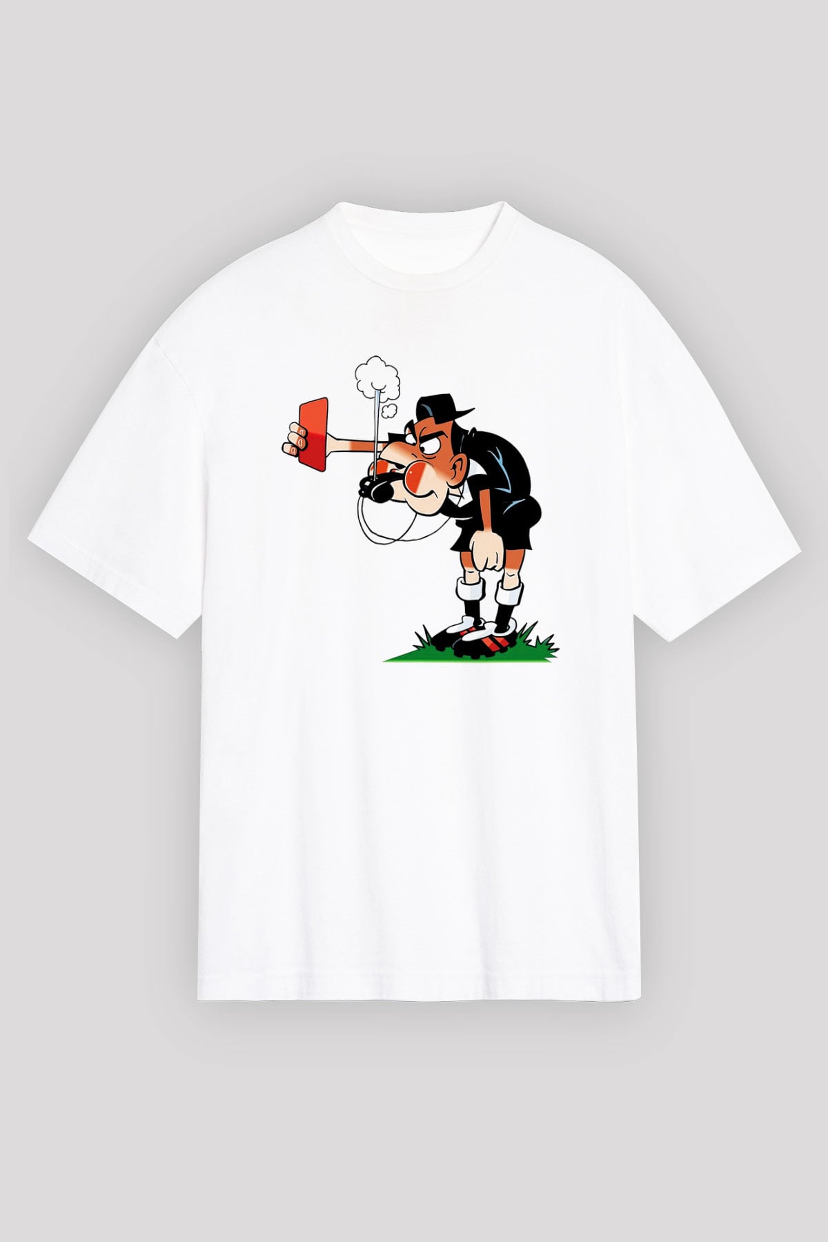 Hakem Beyaz Unisex Oversize Tişört T-Shirt
