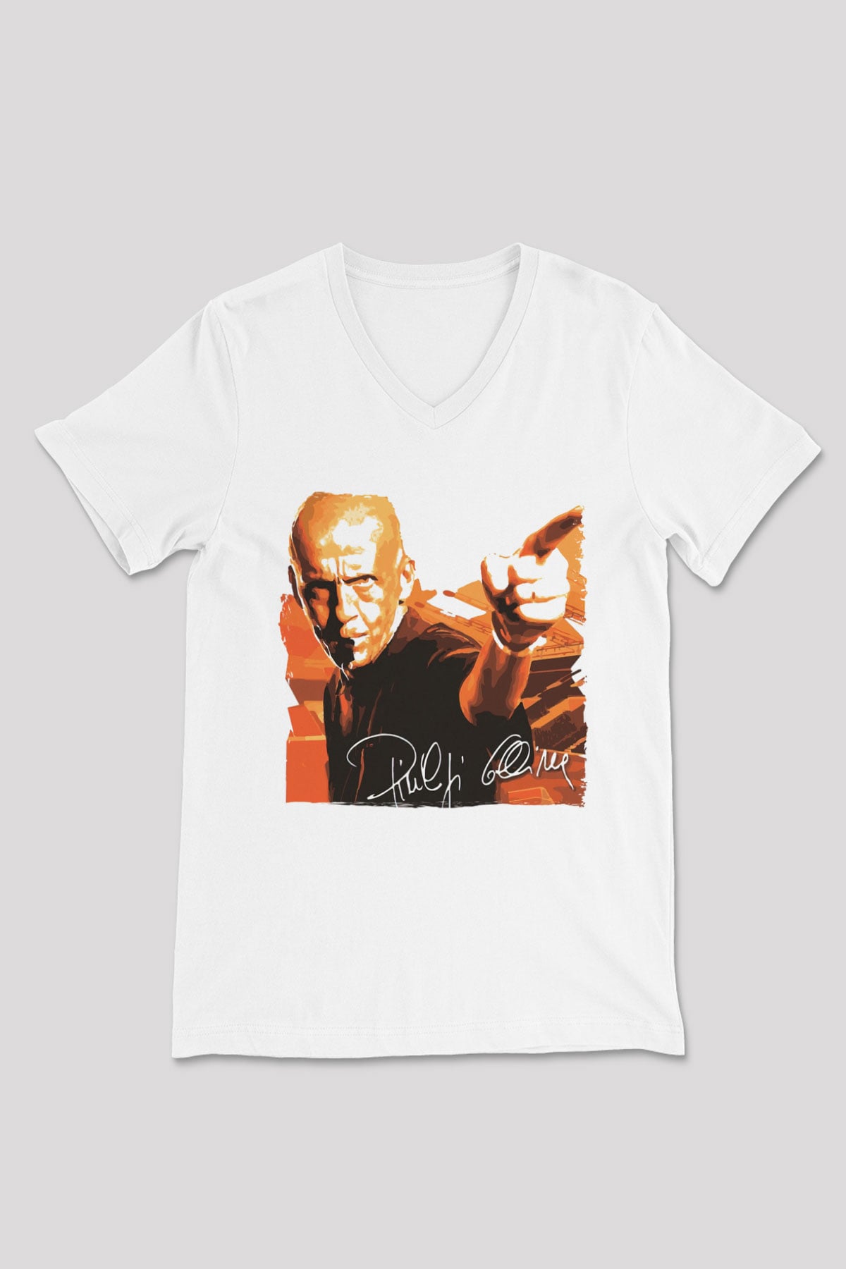 Hakem Beyaz Unisex V Yaka Tişört