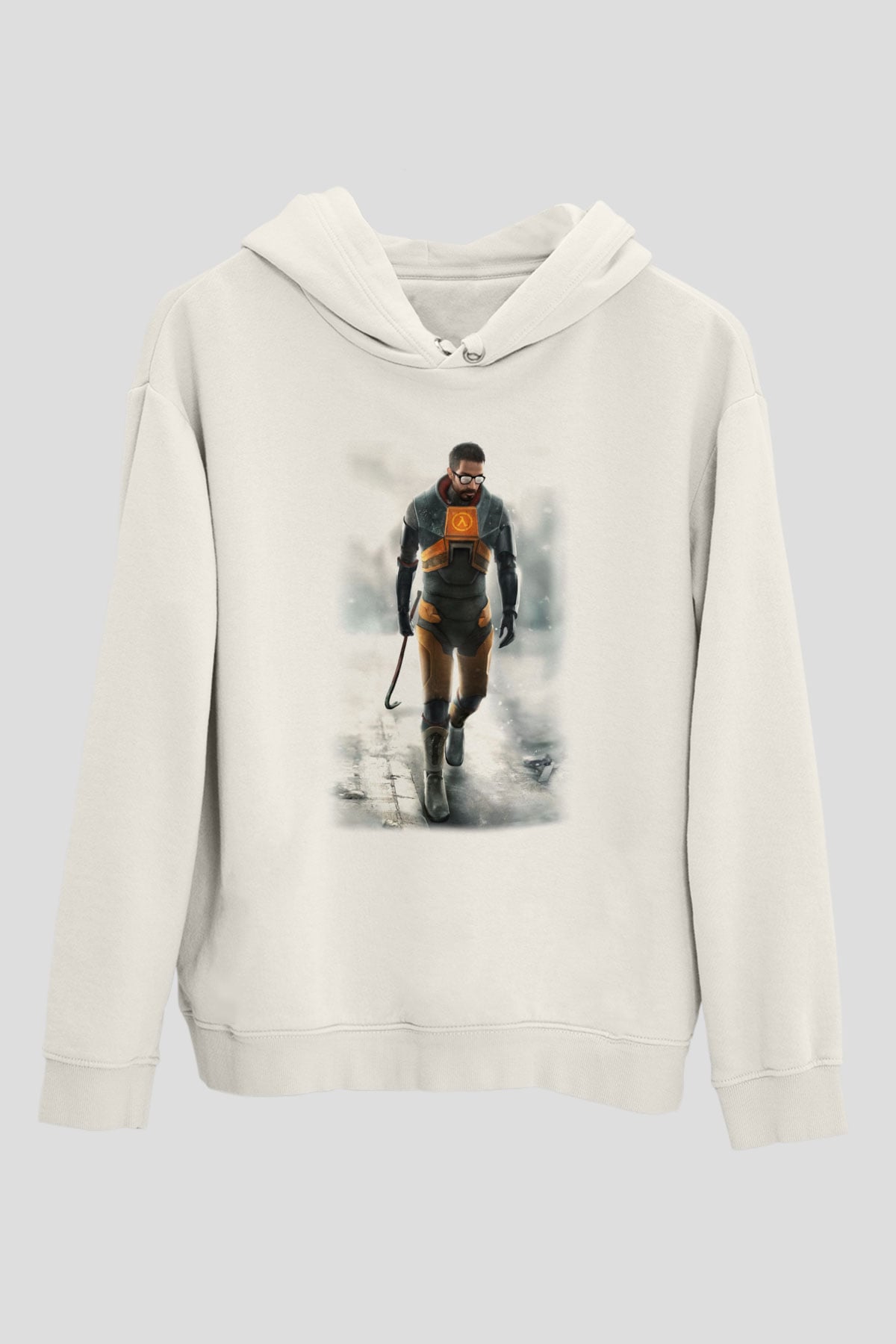 Half-Life Beyaz Unisex Hoodie