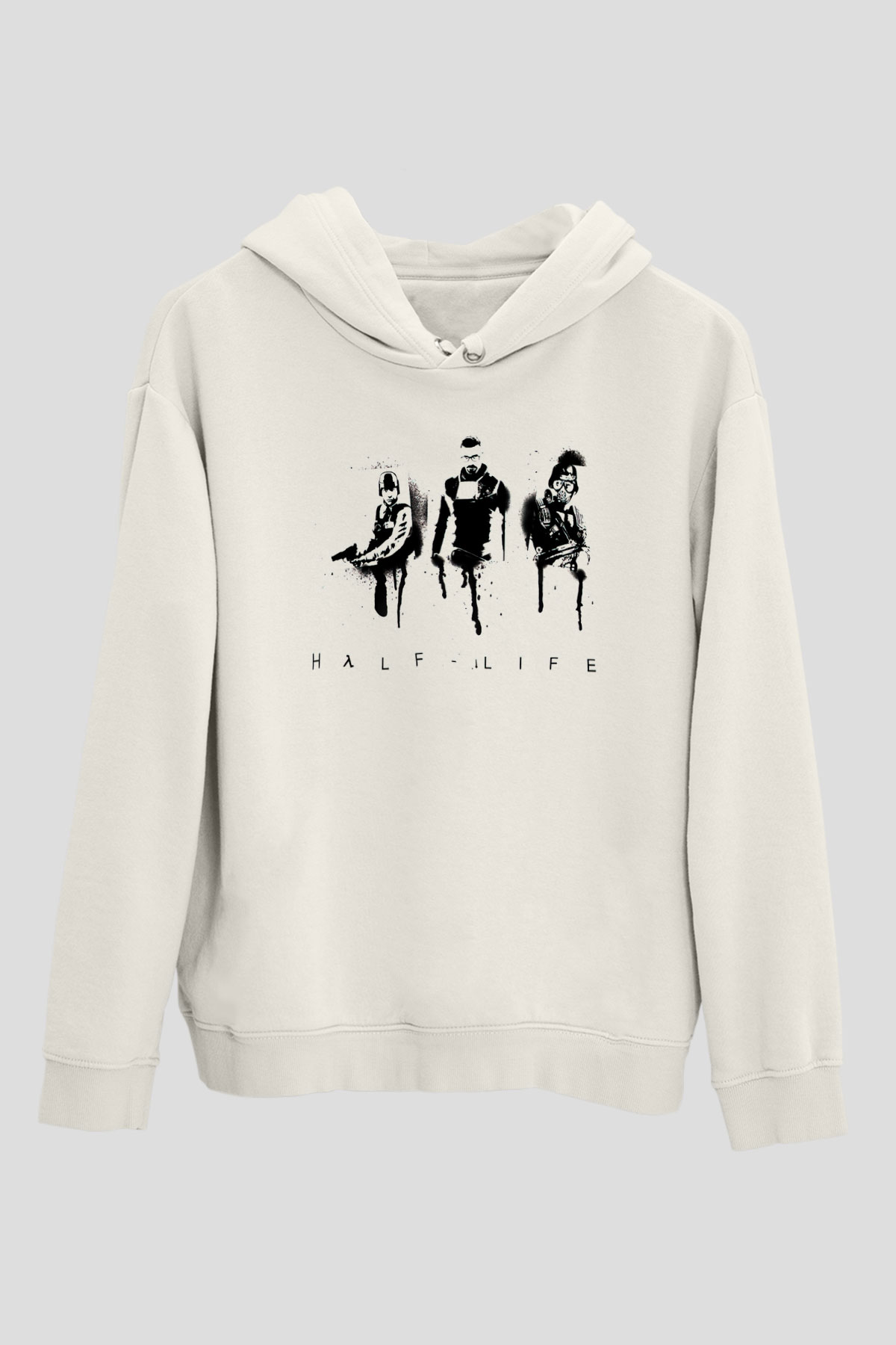 Half-Life Beyaz Unisex Kapşonlu Sweatshirt