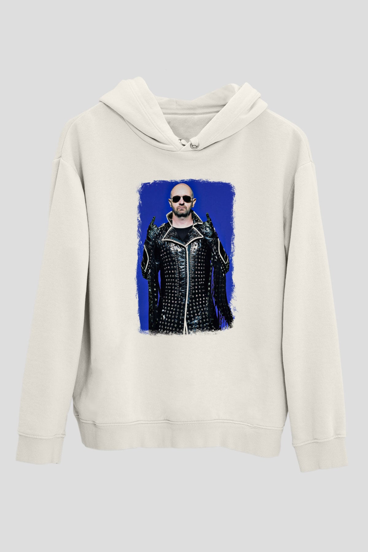Halford Baskılı Unisex Beyaz Hoodie