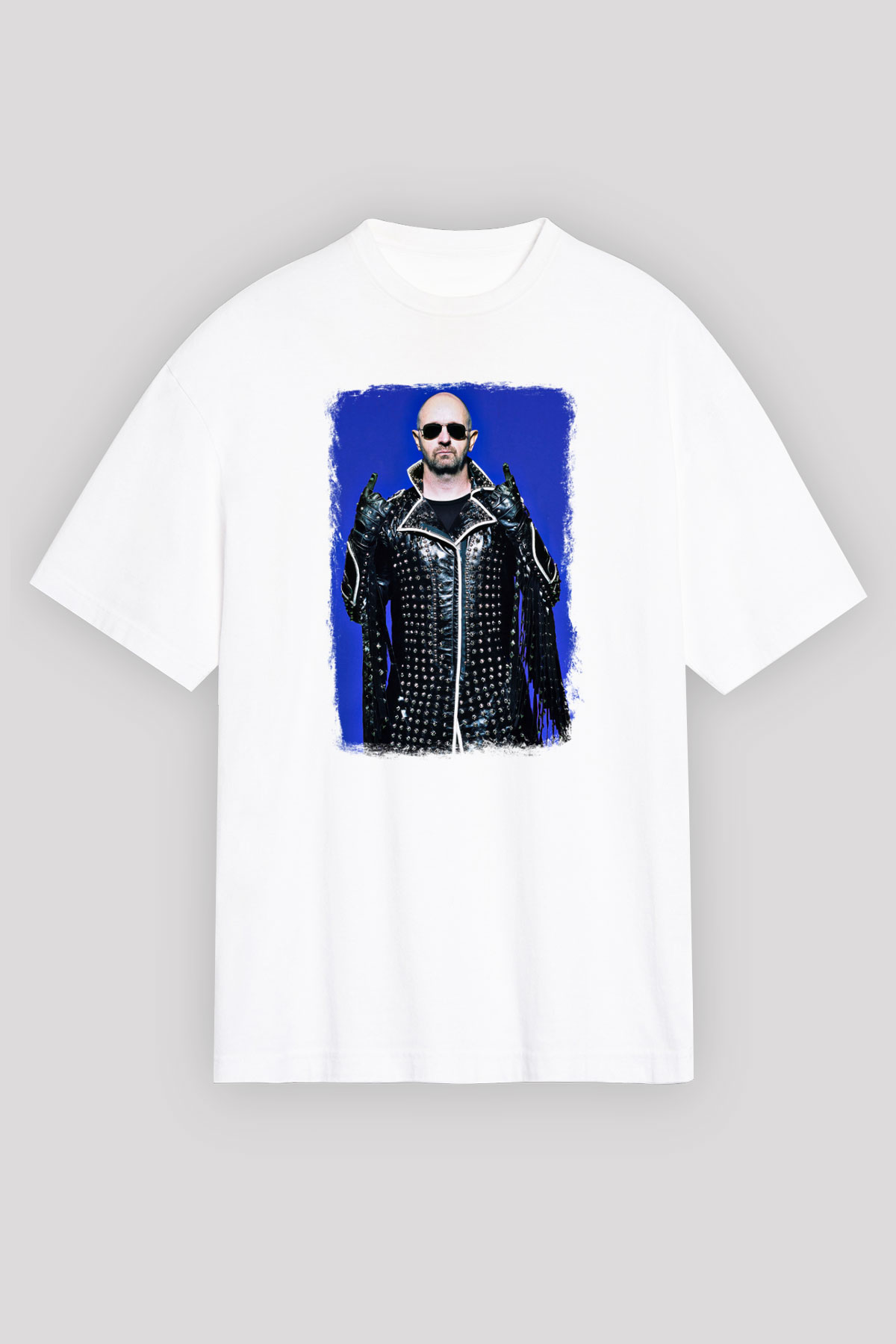 Halford Baskılı Unisex Beyaz Oversize Tişört