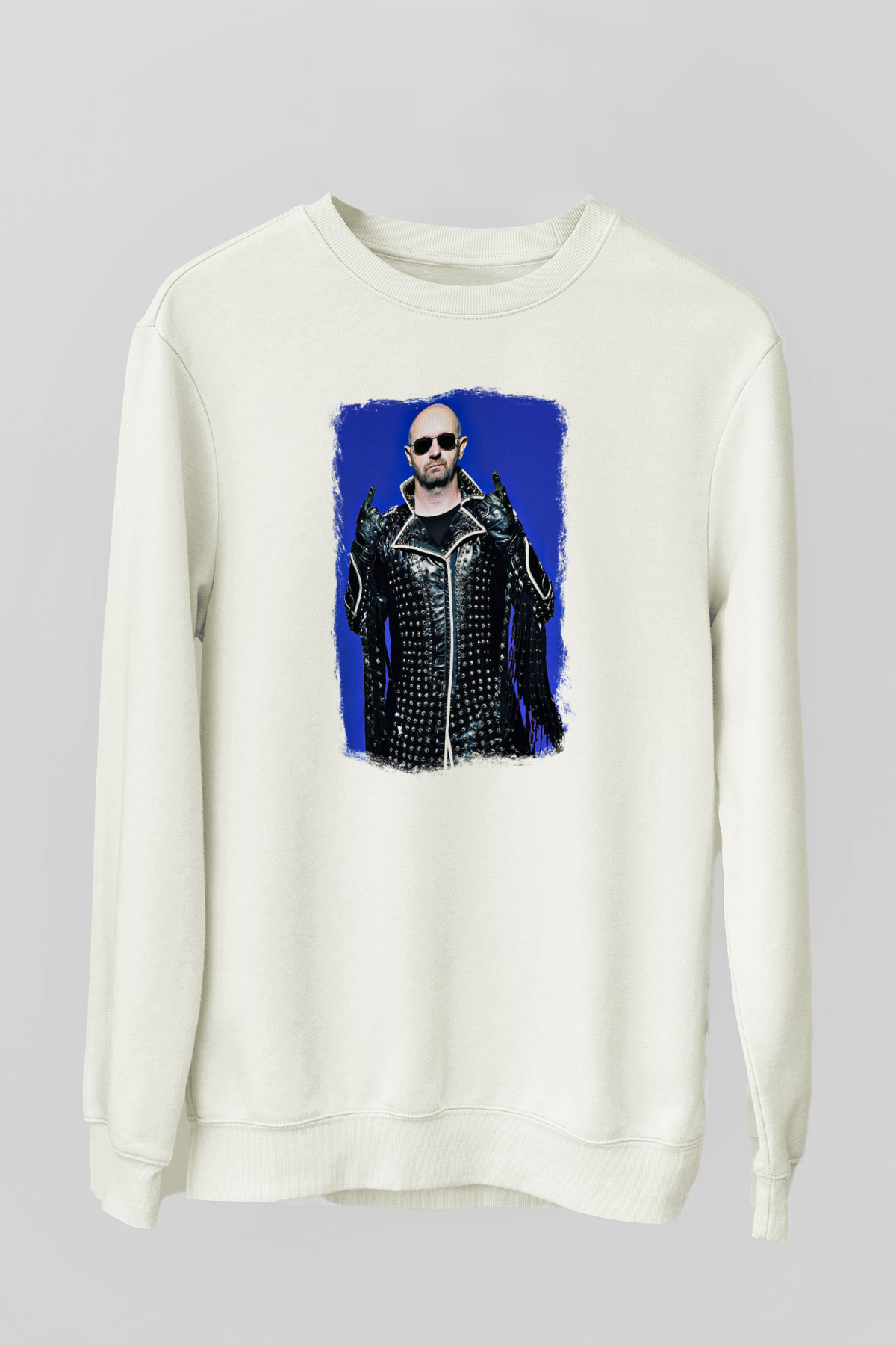 Halford Baskılı Unisex Beyaz Sweatshirt