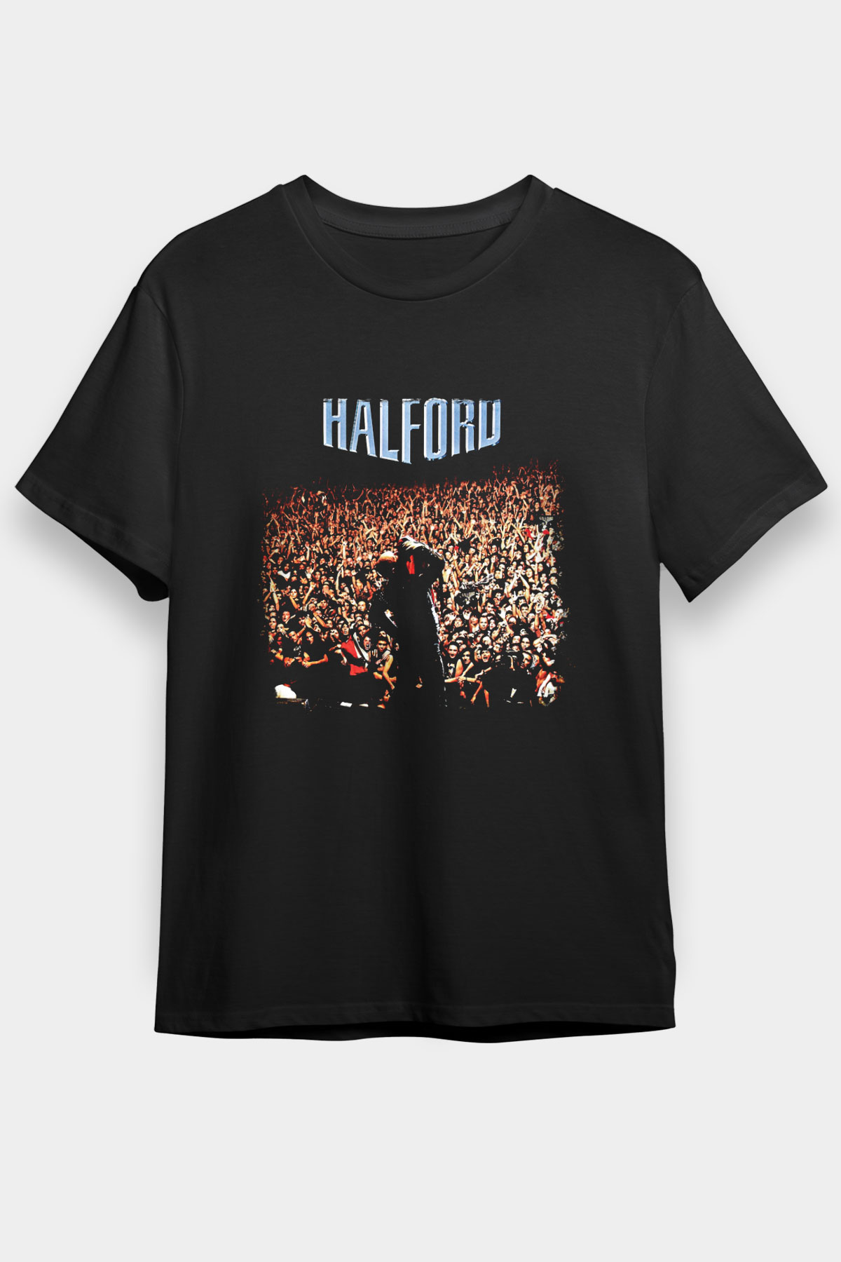 Halford Baskılı Unisex Siyah Tişört