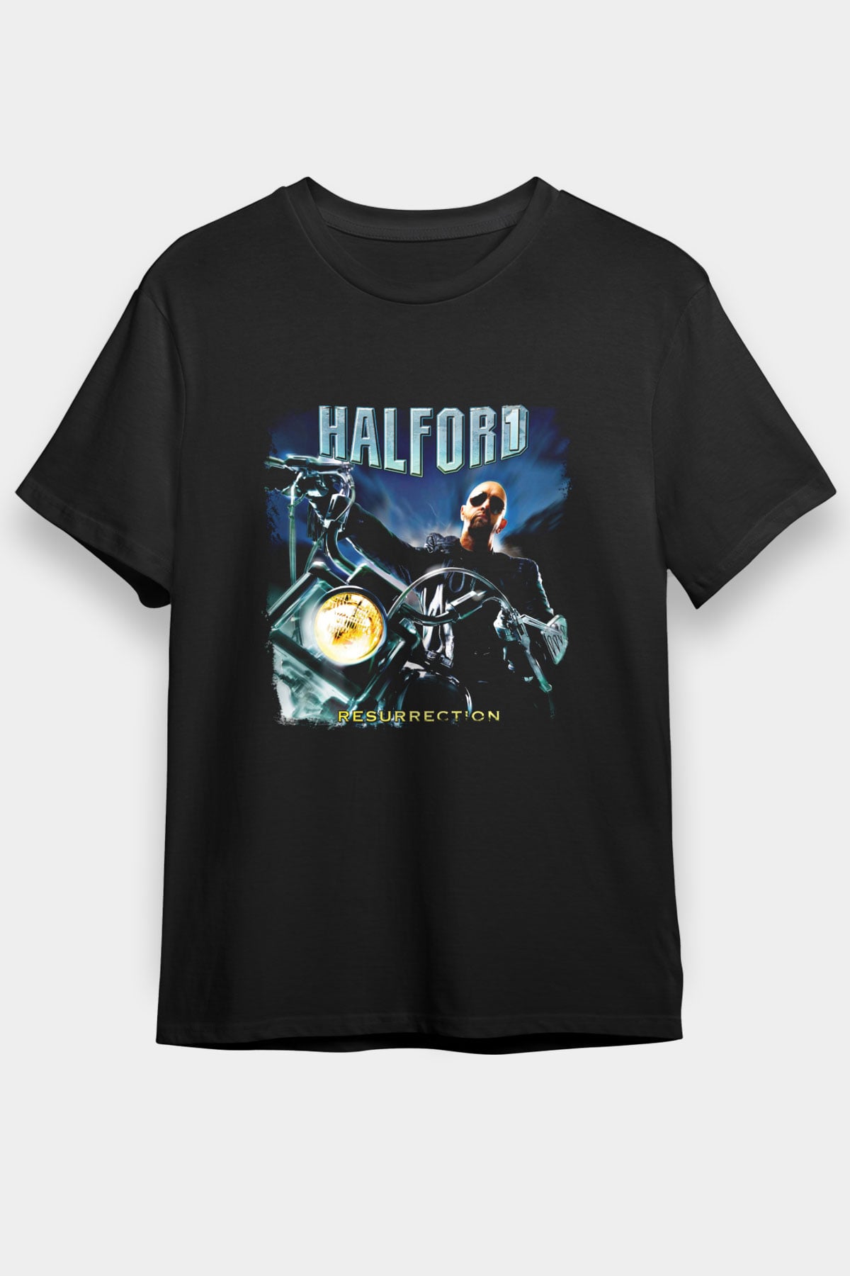 Halford Baskılı Unisex Siyah Tişört
