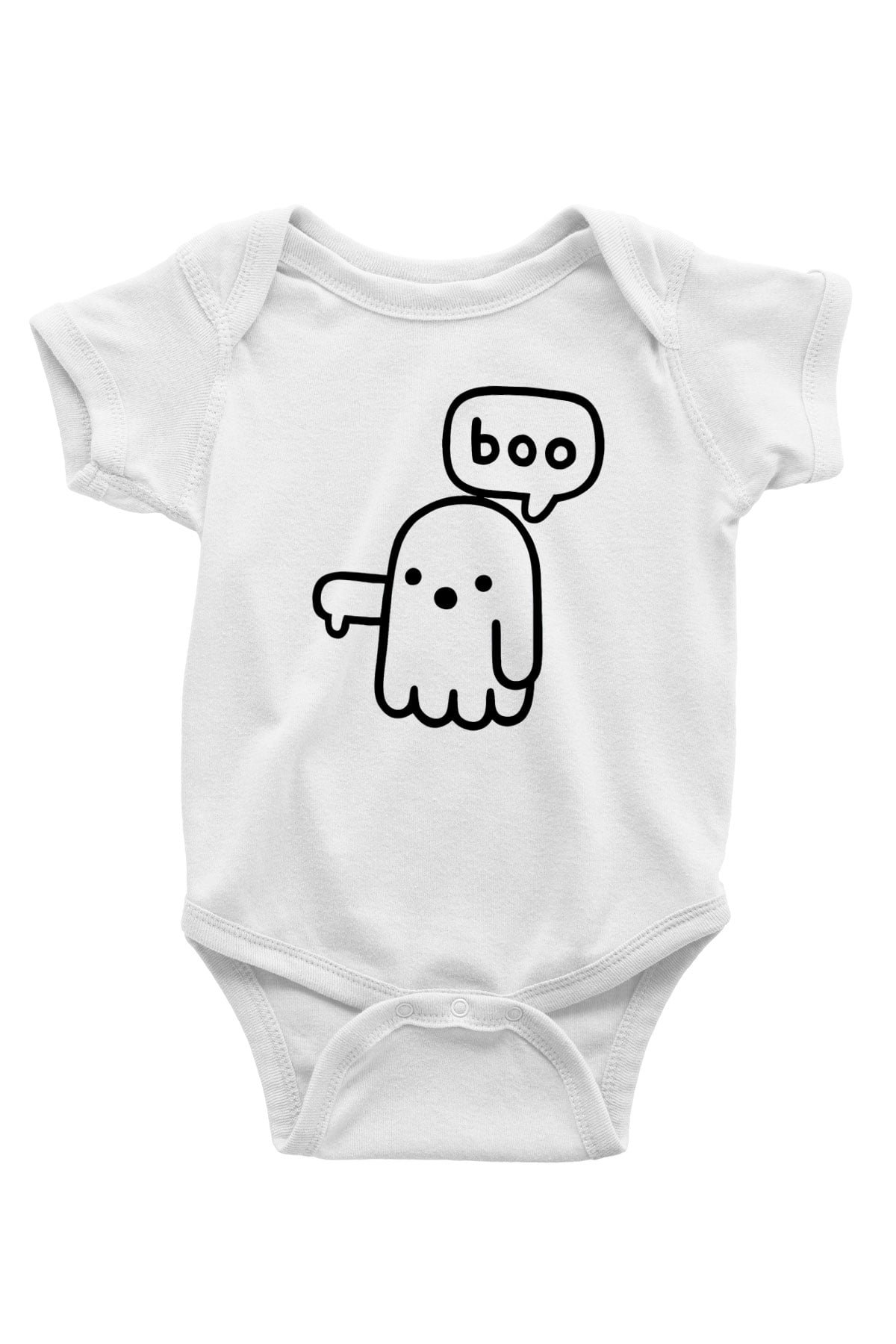 Halloween Baskılı Beyaz Unisex Bebek Body - Zıbın