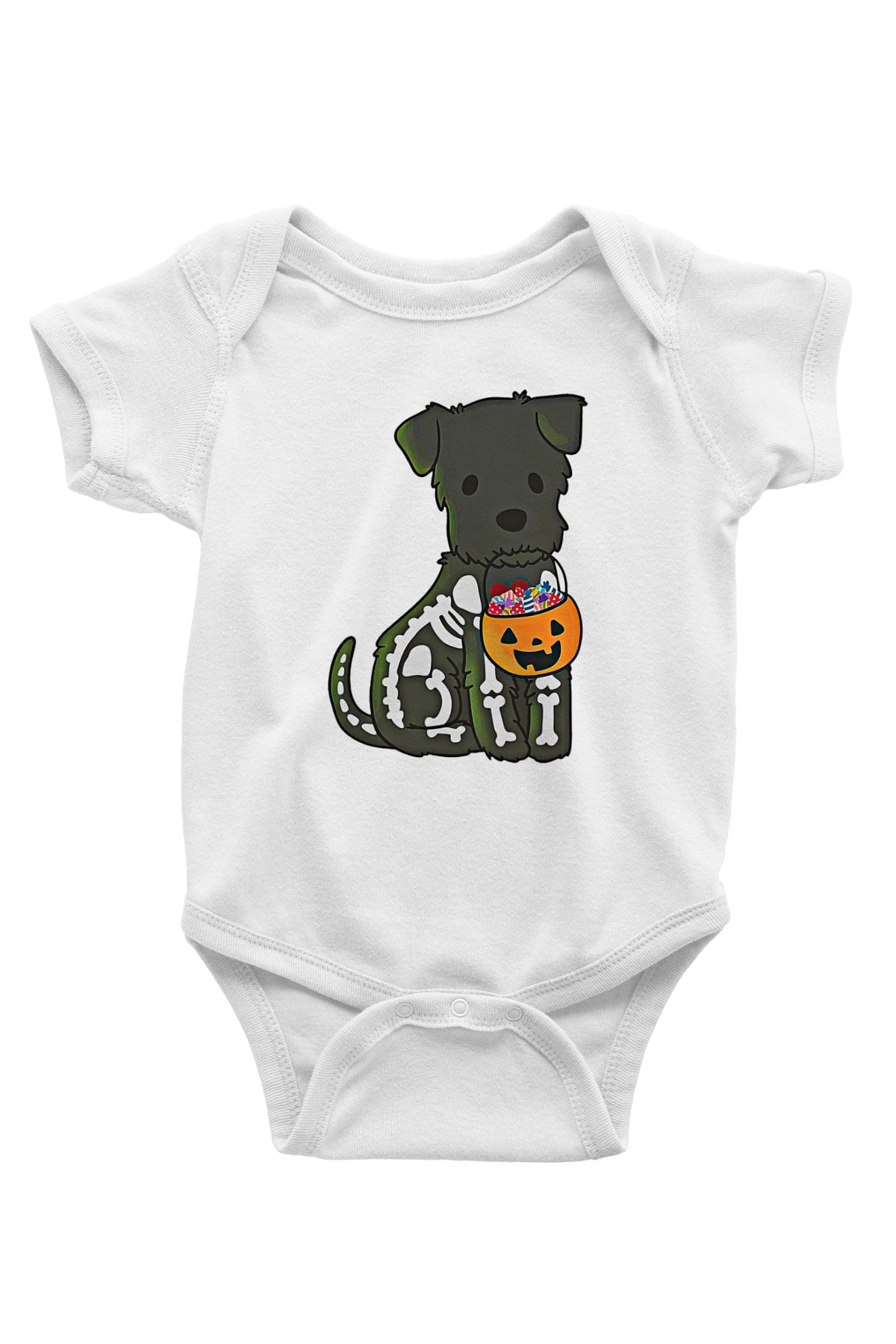 Halloween Baskılı Beyaz Unisex Bebek Body - Zıbın