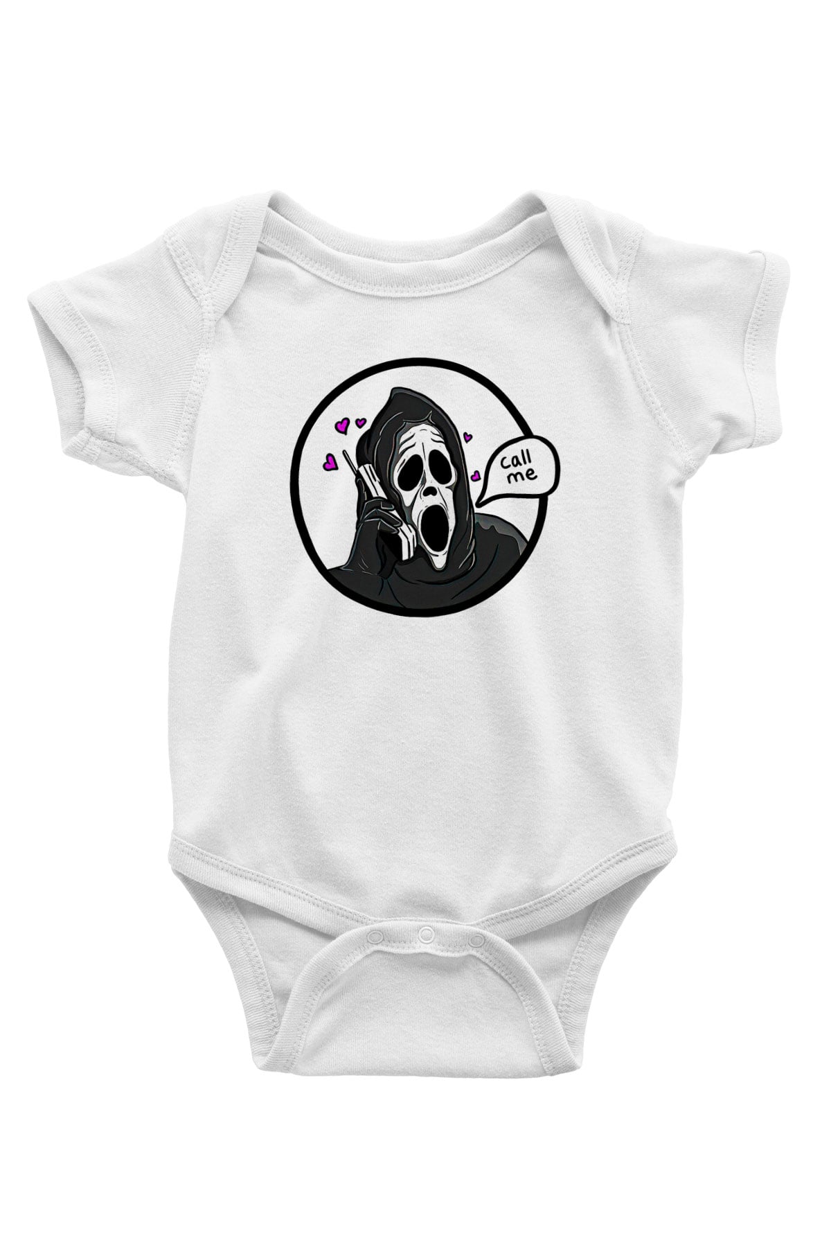 Halloween Baskılı Beyaz Unisex Bebek Body - Zıbın