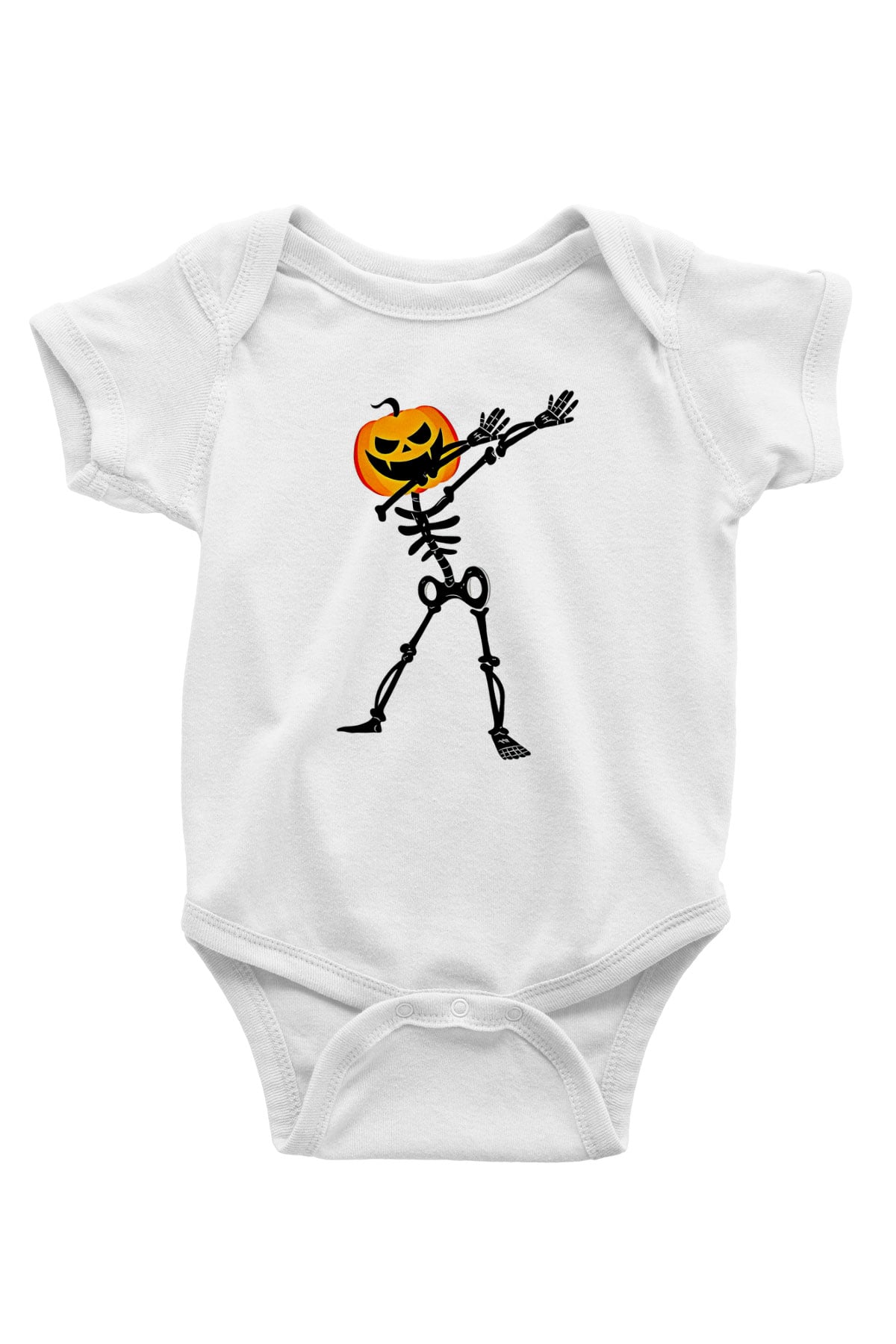 Halloween Baskılı Beyaz Unisex Bebek Body - Zıbın