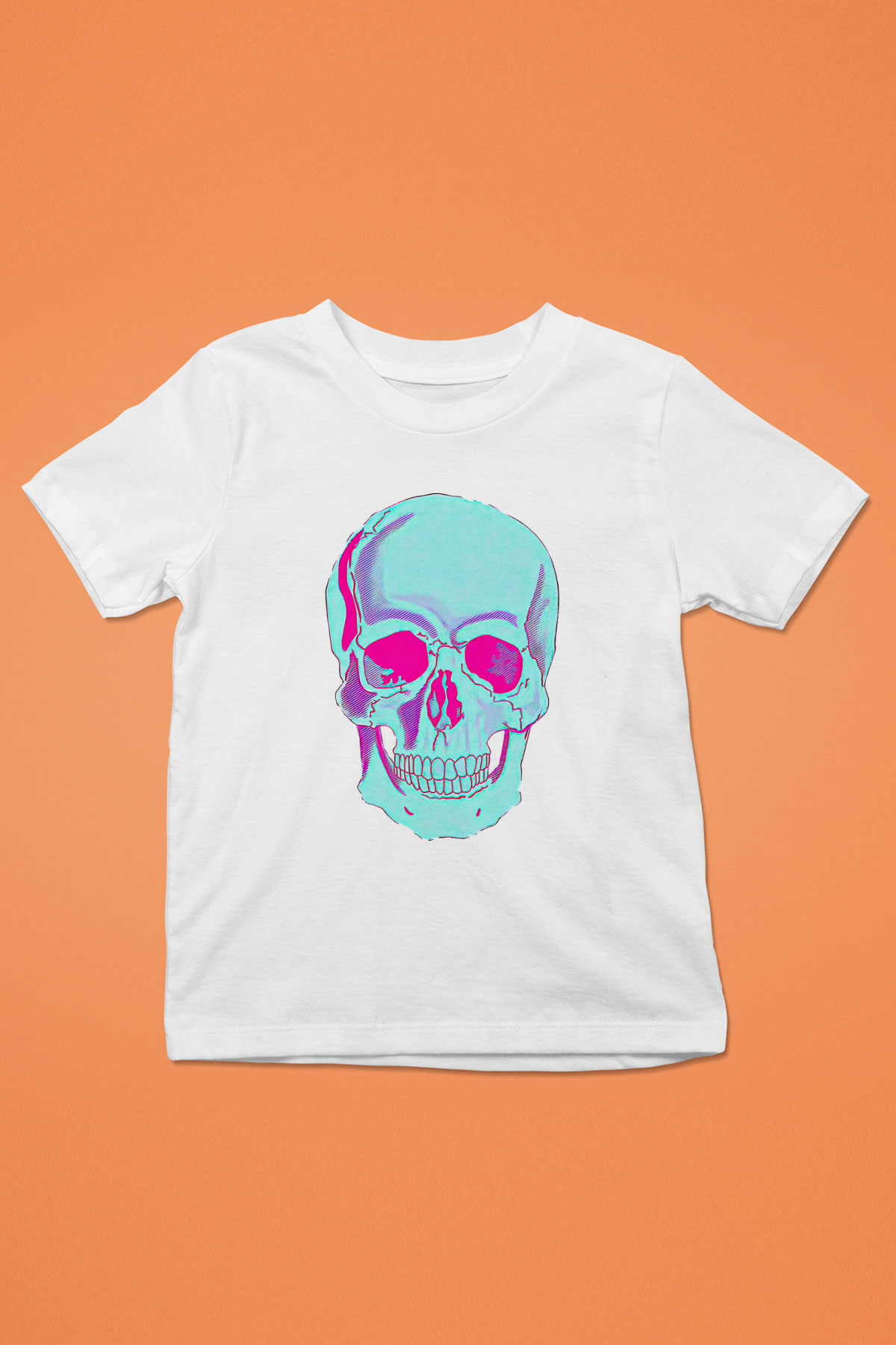 Halloween Baskılı Beyaz Unisex Beyaz Çocuk Tişört - Tshirt