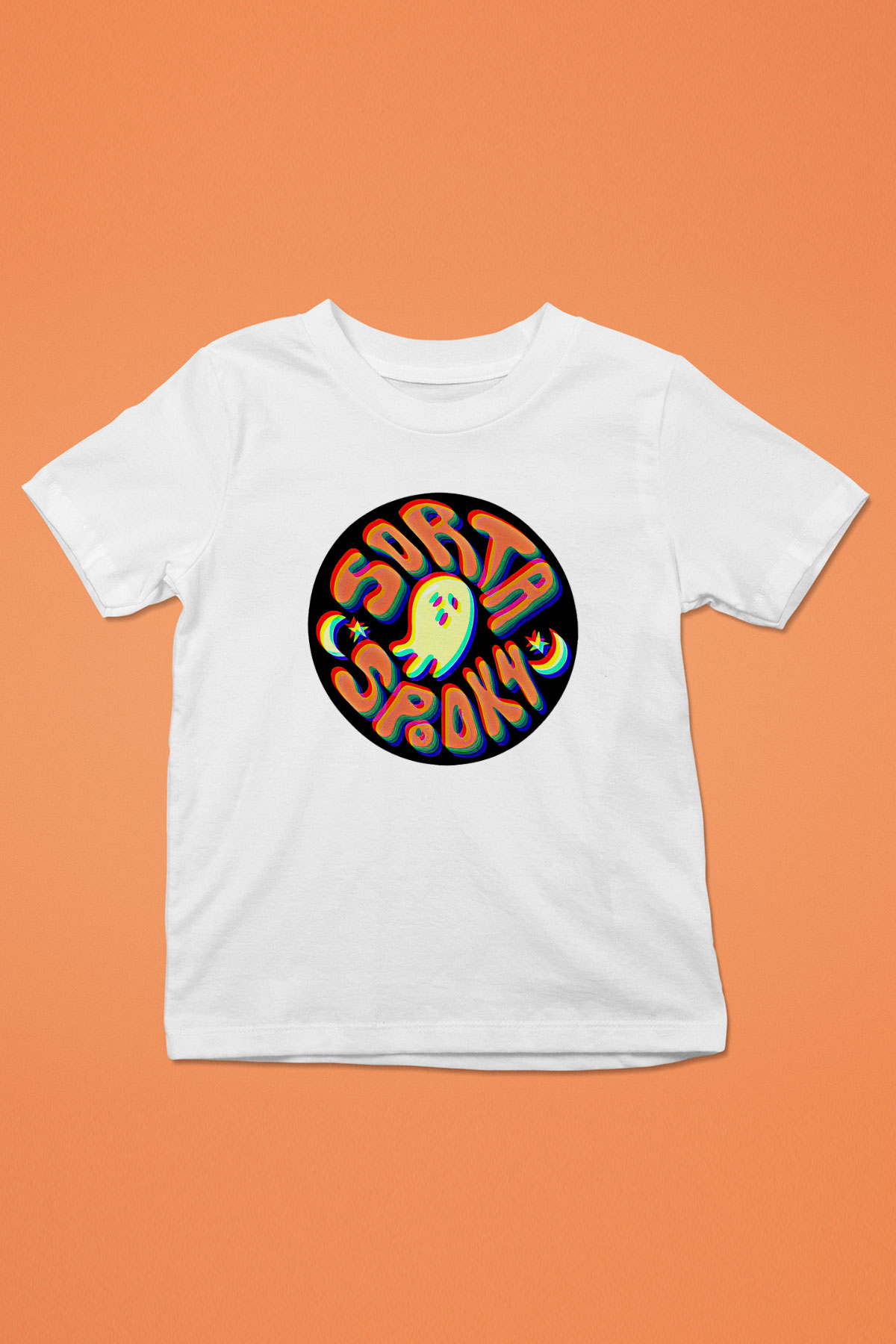 Halloween Baskılı Beyaz Unisex Beyaz Çocuk Tişört - Tshirt