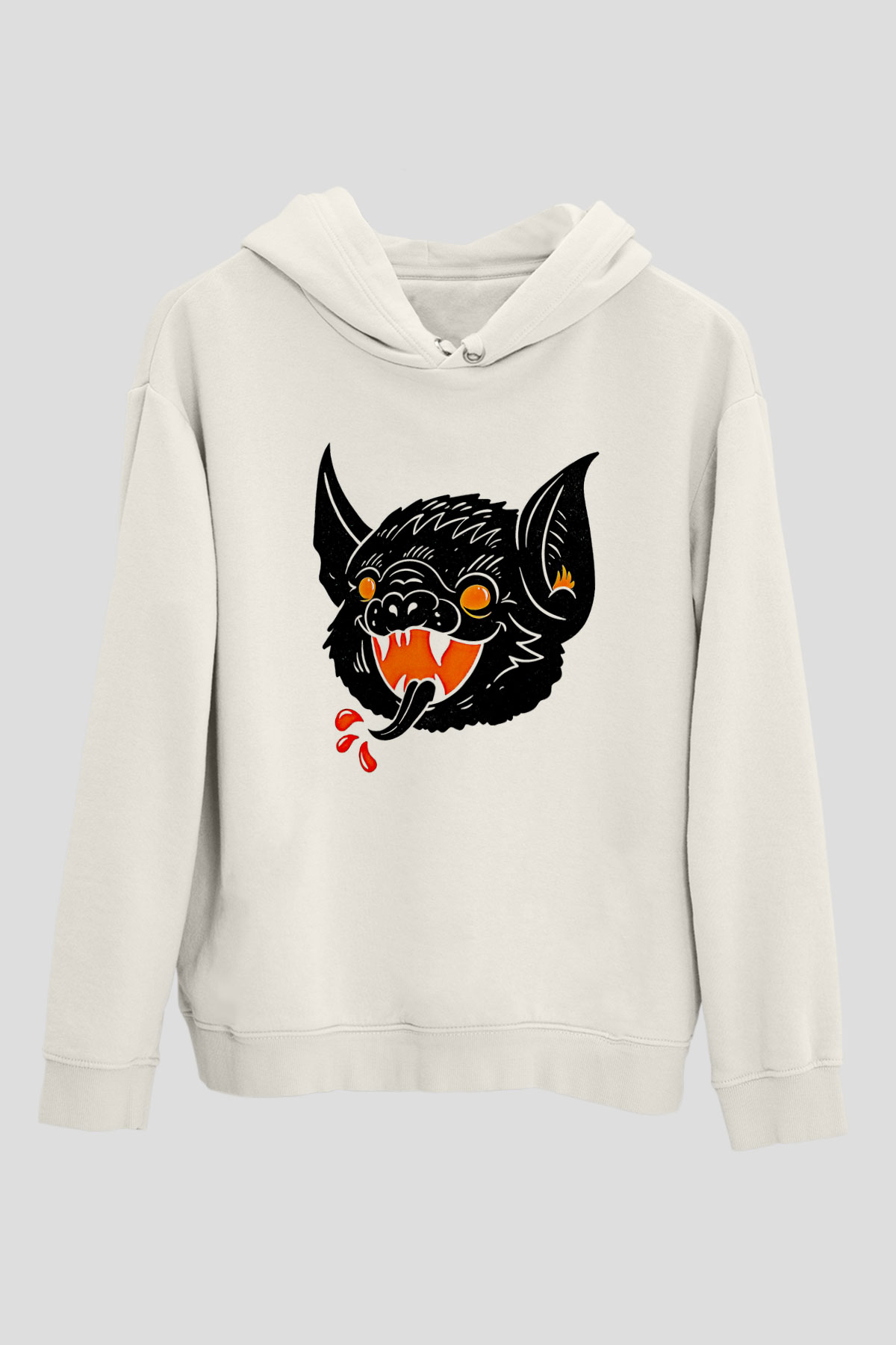 Halloween Baskılı Beyaz Unisex Kapüşonlu Sweatshirt